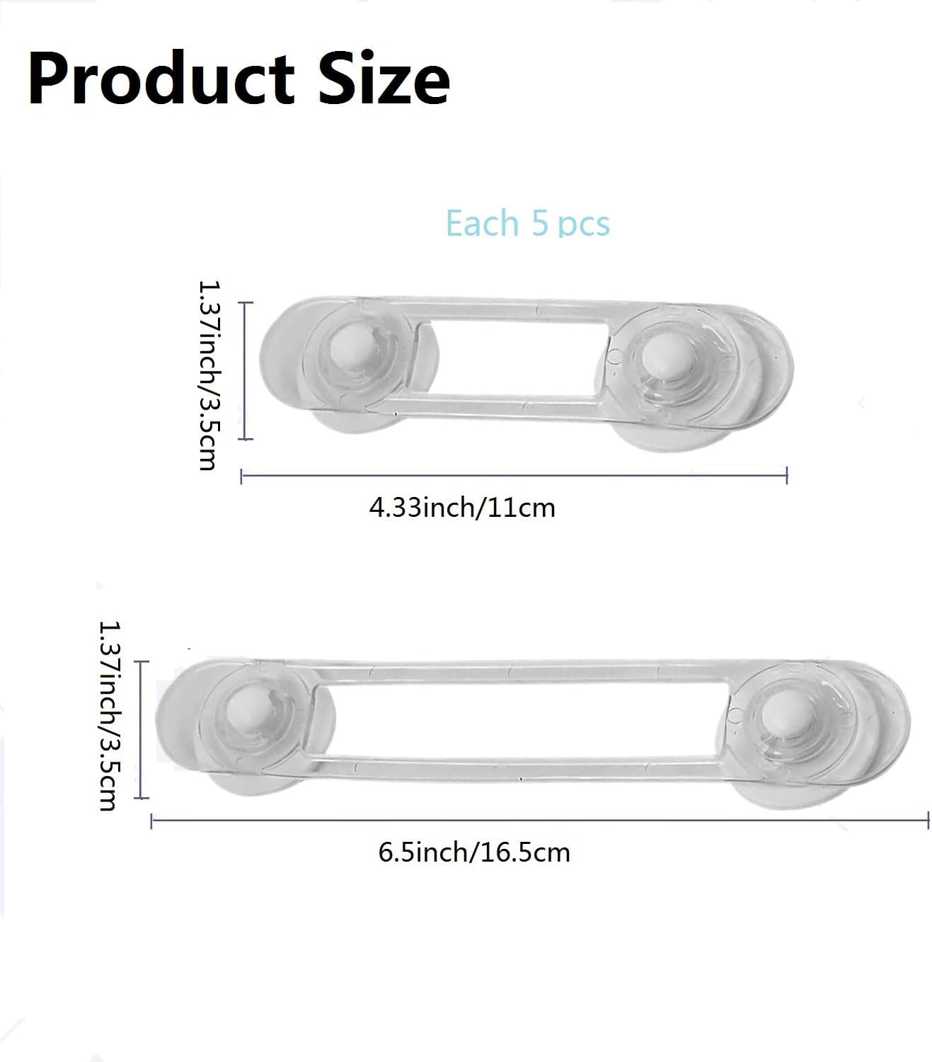 10Pcs Baby Proof Cabinet and Drawer Locks, Adjustable Strap with Adhesive Pads, No Drilling Child Safety Locks for Cupboards, Drawers, Doors, and Fridges image number 2