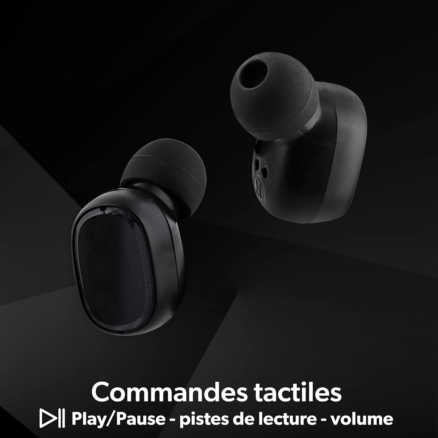 T'Nb Wireless Bluetooth Headphones, Passive Noise Cancelling up to 24 Hours Listening Time, In-Ear Headphones with Touch Control, Charging Indicator, Built-In Microphone, Sports, Training - Black image number 1