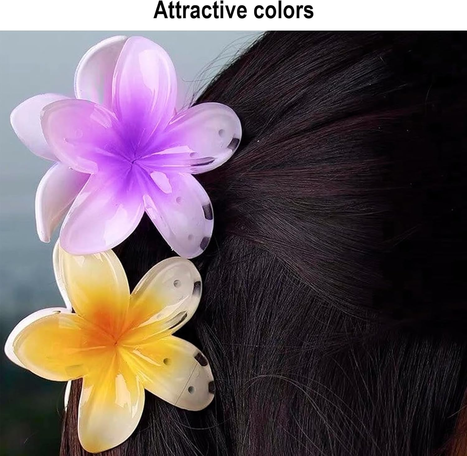 Pack of 8 Flower Hair Clips, 4 Cm Mini Flower Hair Clips, Cute Acrylic Hair Clips, Non-Slip Hair Jaw Clips for Women and Girls, Hair Styling Accessories image number 1