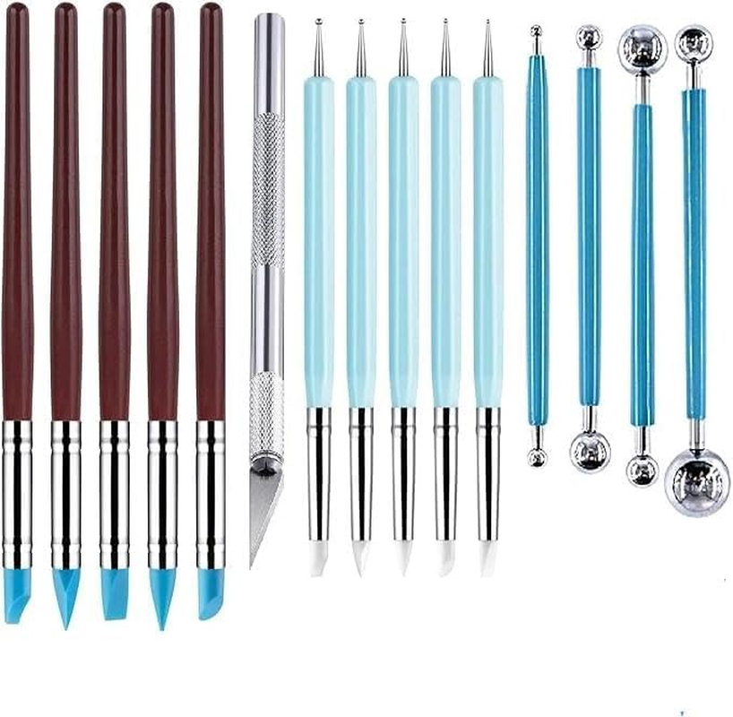Pottery Tools Clay Sculpting Tools, 15Pcs Pottery Clay Sculpting Tool,Clay Tool Pottery Tool Polymer Clay Sculpting Tools,Clay Sculpting Tool Pottery Carving Tool, Clay Sculpting Carving Pottery Tool ﻿