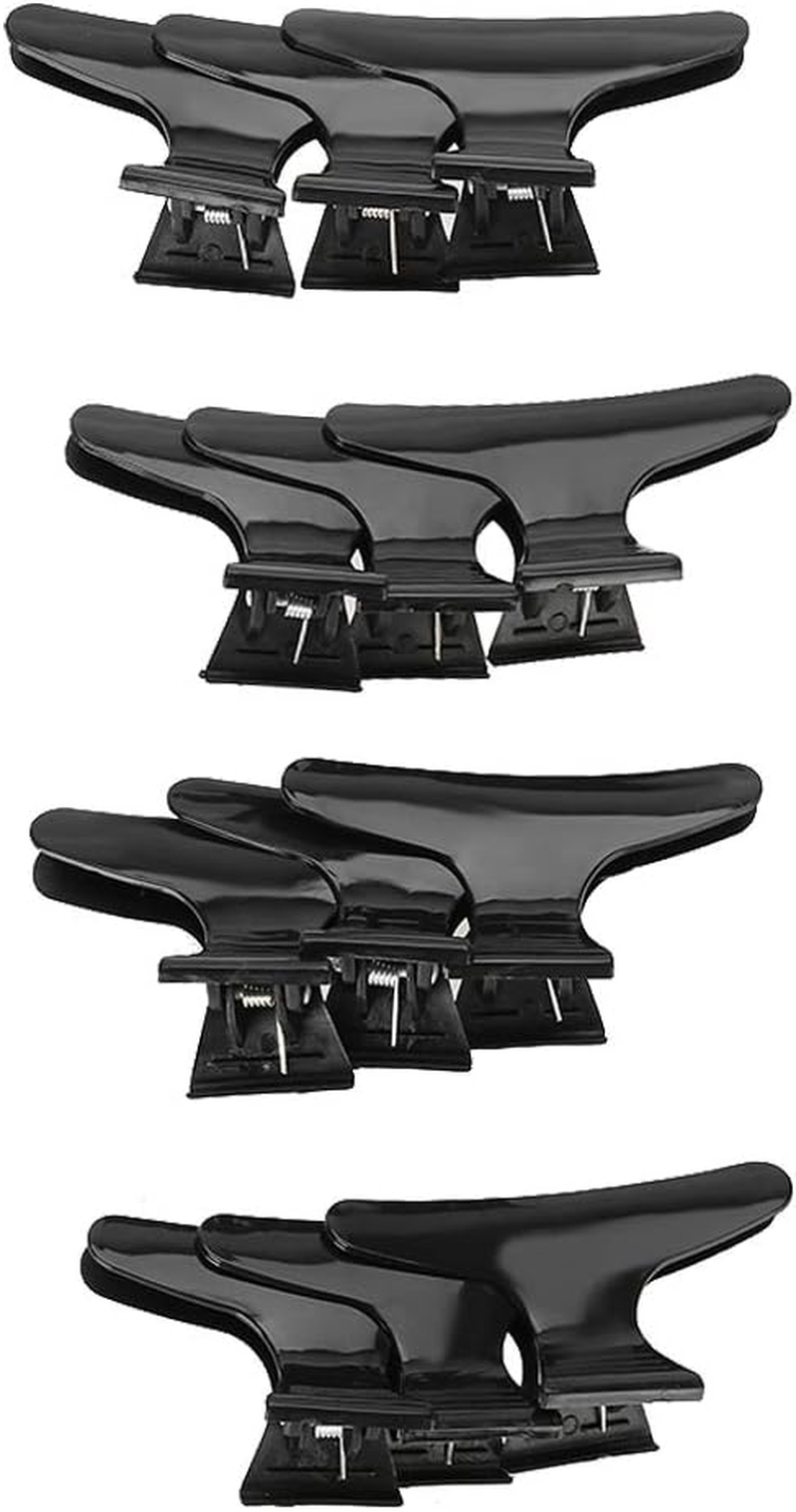 12 Pcs/Set Hairdressing Clips, Black Butterfly, the Hair Clip Hair Section Claw Clips Hairdressing Tool image number 1