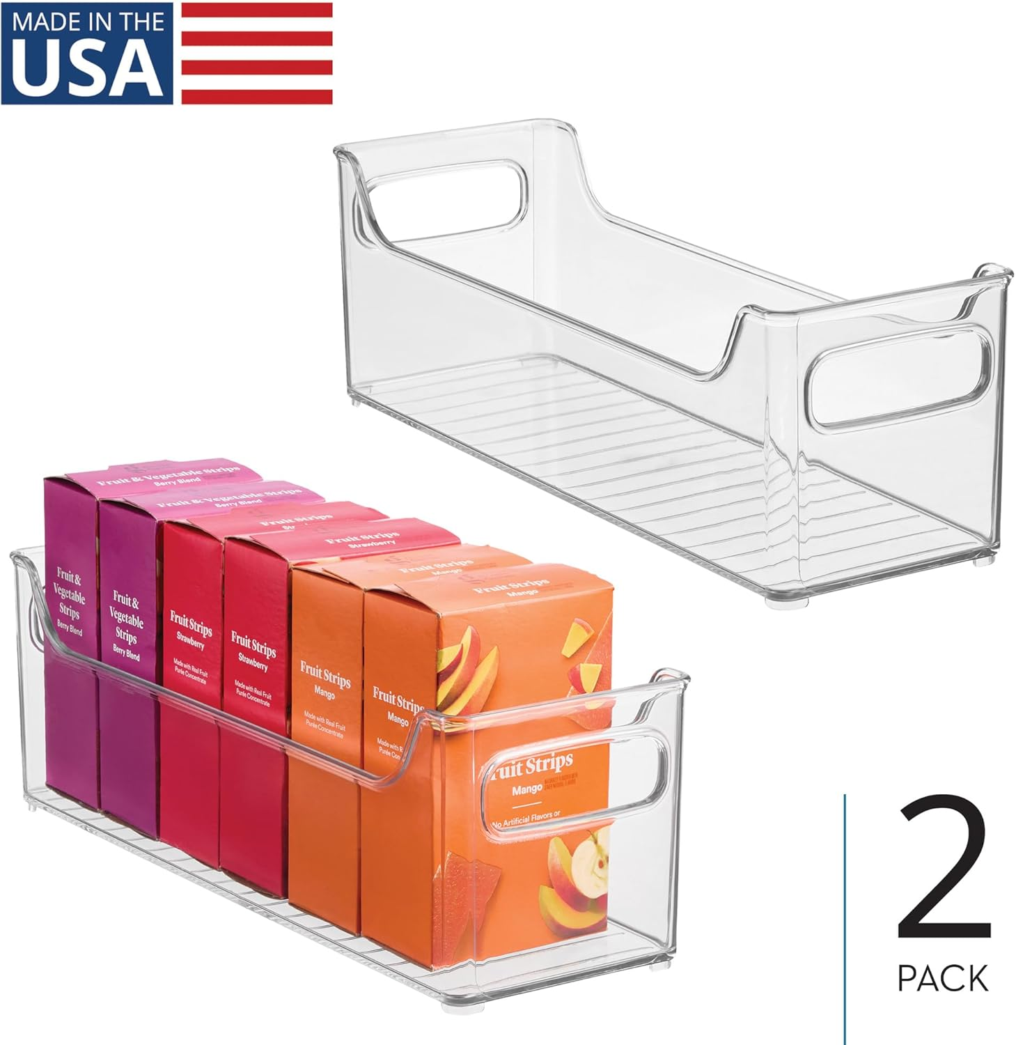 Interdesign Refrigerator and Freezer Storage Organizer Bins for Kitchen, 5" X 5" X 14.5", Set of 2, Clear image number 5