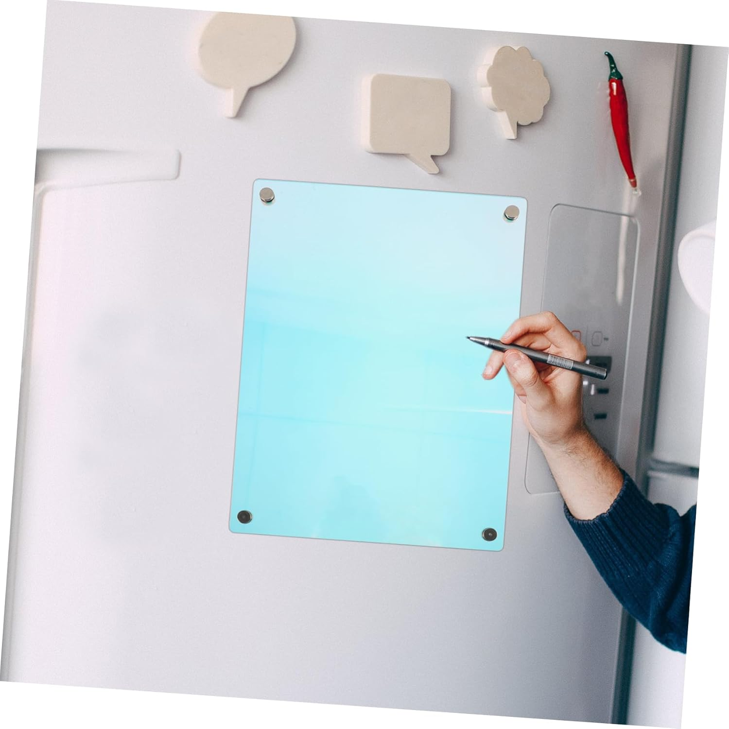 Operitacx Magnetic Reminder Board Refrigerator Writing Board Blank Acrylic Memo Planner image number 6