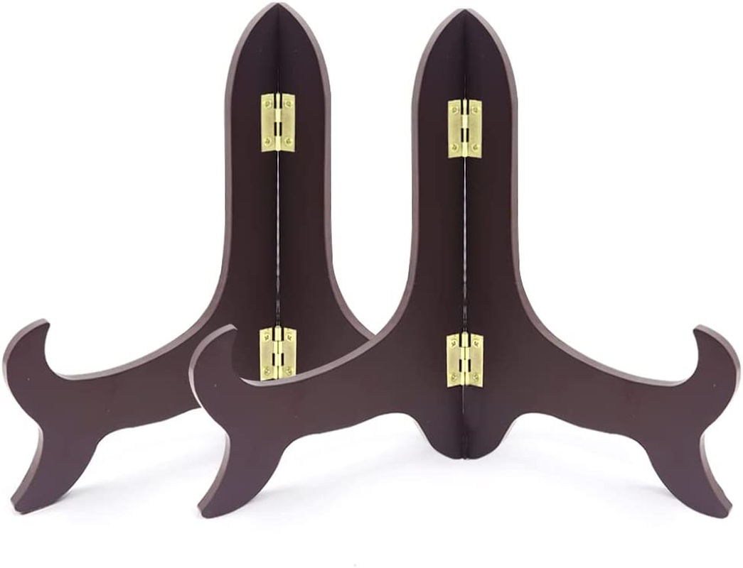 2 PCS Wooden Plate Stands, Wooden Decorative Plate Stand, Wooden Display Stand, for Home Decorations, Picture Frame, Easels, Artwork (20 CM)