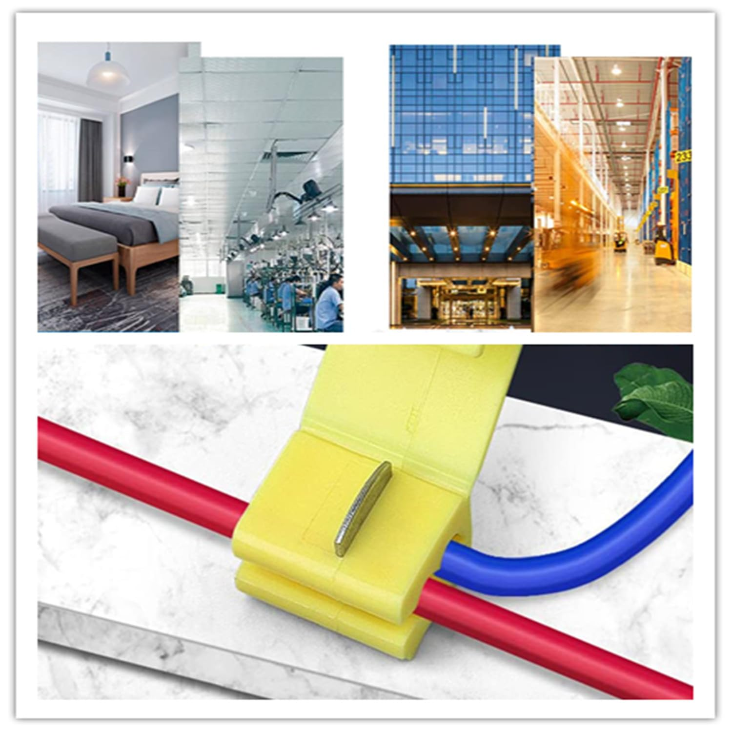 50PCS Solderless Quick Splice Wire Connectors, 12-10 AWG Scotch Lock Snap Electrical Wire Connector (Yellow)