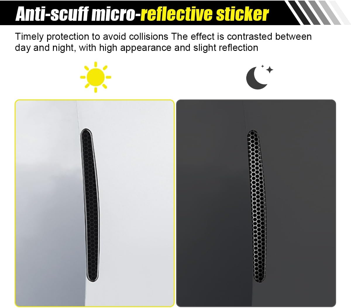 LHDOS 8PCS Car Door Handle Cup Scratch Protector - Reflective Sticker - Anti-Scratch Paint Cover - Black Rubber - Universal Fit image number 5