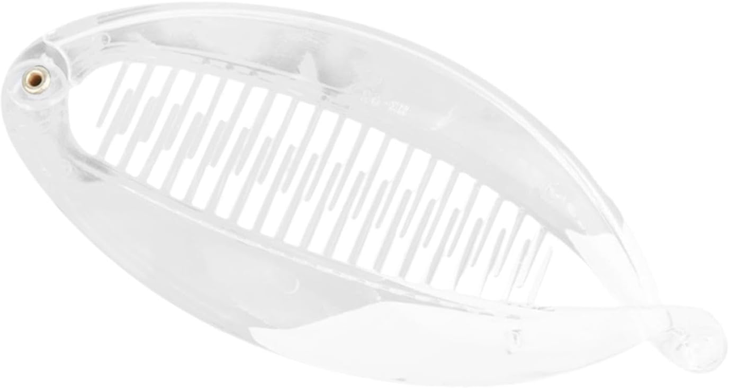 Frediuo Banana Hair Clip for Thin Hair,Classic Hair Barrette,Fashion DIY Hair Hair Accessories,Fishtail Banana Hair Clip,Hair Clamp, Clear