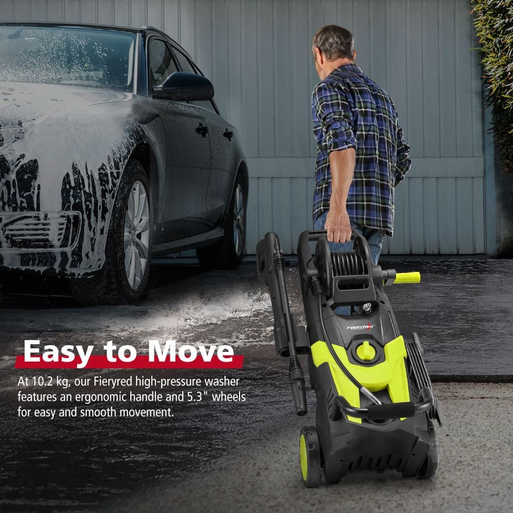 Fieryred High Pressure Washer 4200PSI, 2700W with Turbo/Spray Nozzle, Lance, Detergent Bottle, Brush, Rotary Surface Cleaner, 5M Hose, Electric Pressure Cleaner for Cleaning Patios, Cars, Homes image number 4