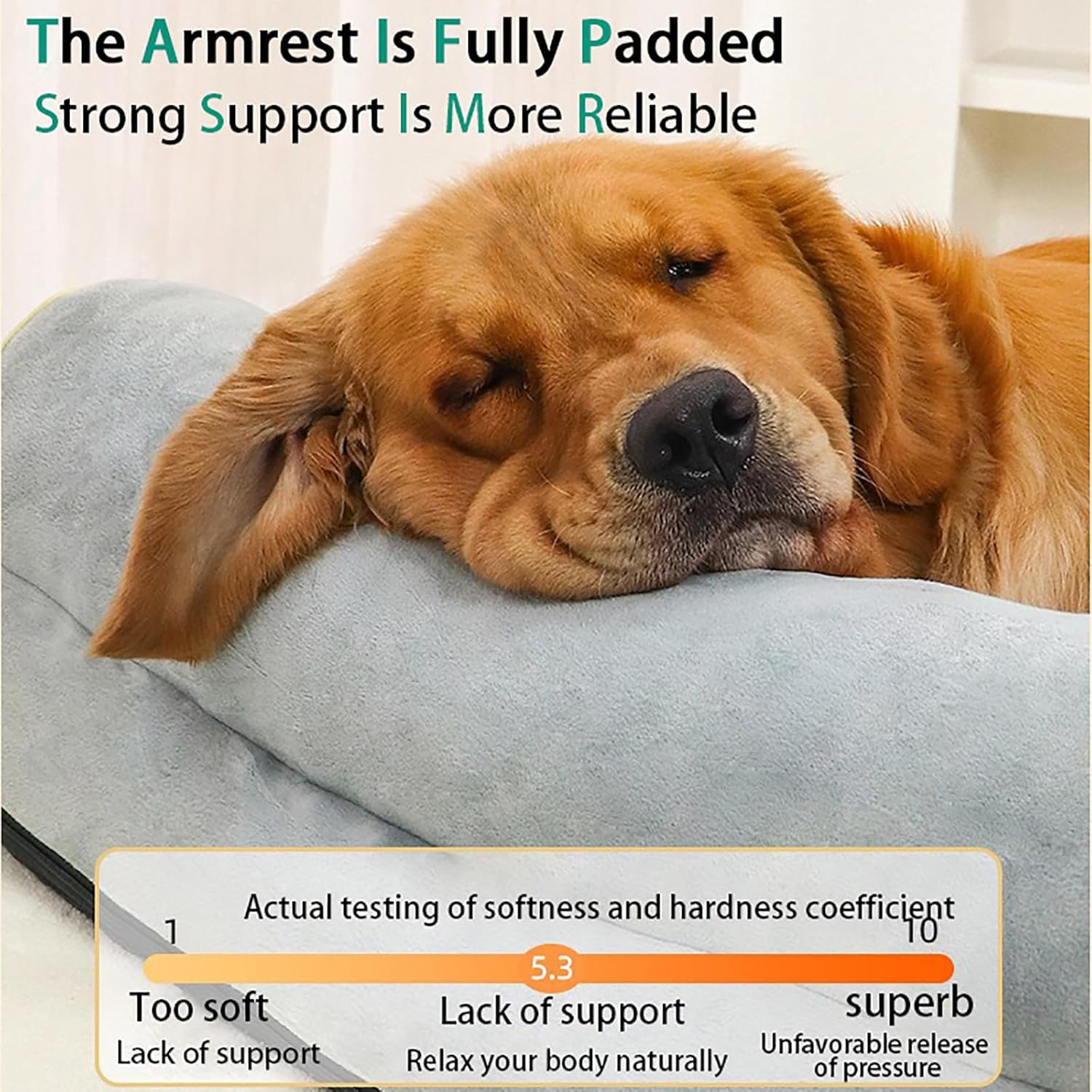 Orthopedic Dog Bed for Large Dogs, Big Waterproof Dog Bed, Washable Pet Bed for Large Sized Dogs with Memory Foam Pet Bed Mat, Anti-Slip Bottom, Deluxe Plush Pet Bed Mat image number 3