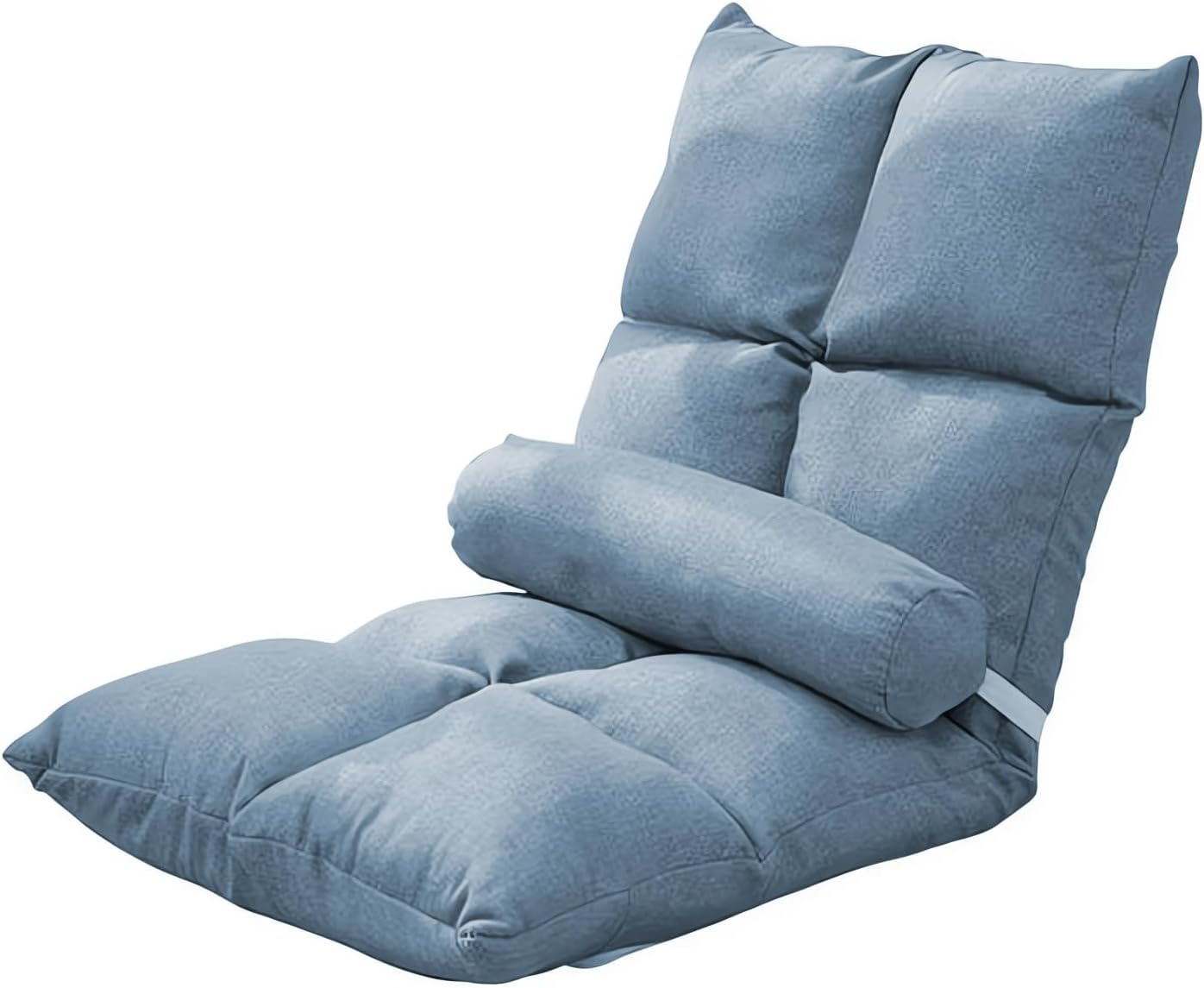 Adjustable Floor Chair with 5 Positions, Linen Fabric Cover, Foam Padding, 52.5 X 50 X 52.5 Cm, A300 (Grey) image number 1