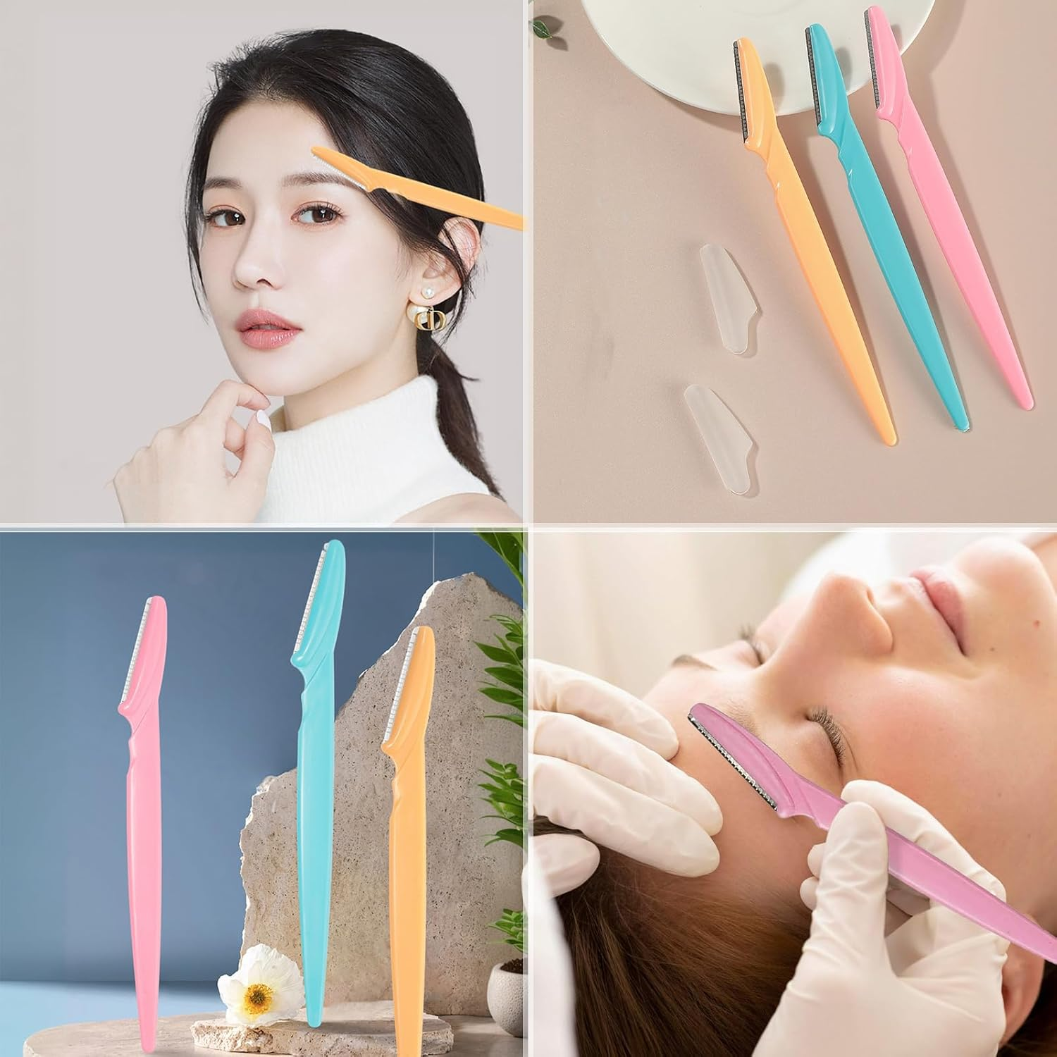 30Pcs Eyebrow and Face Razor for Women and Men - Multipurpose Hair Trimmer and Shaver with Protective Cover - Exfoliating Face Hair Removers - Easy to Use image number 3