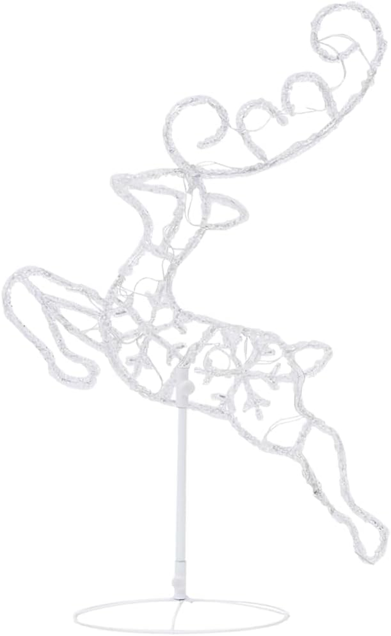 Acrylic Christmas Flying Reindeer Sleigh 260X21X87Cm Holiday Decor Outdoor image number 4