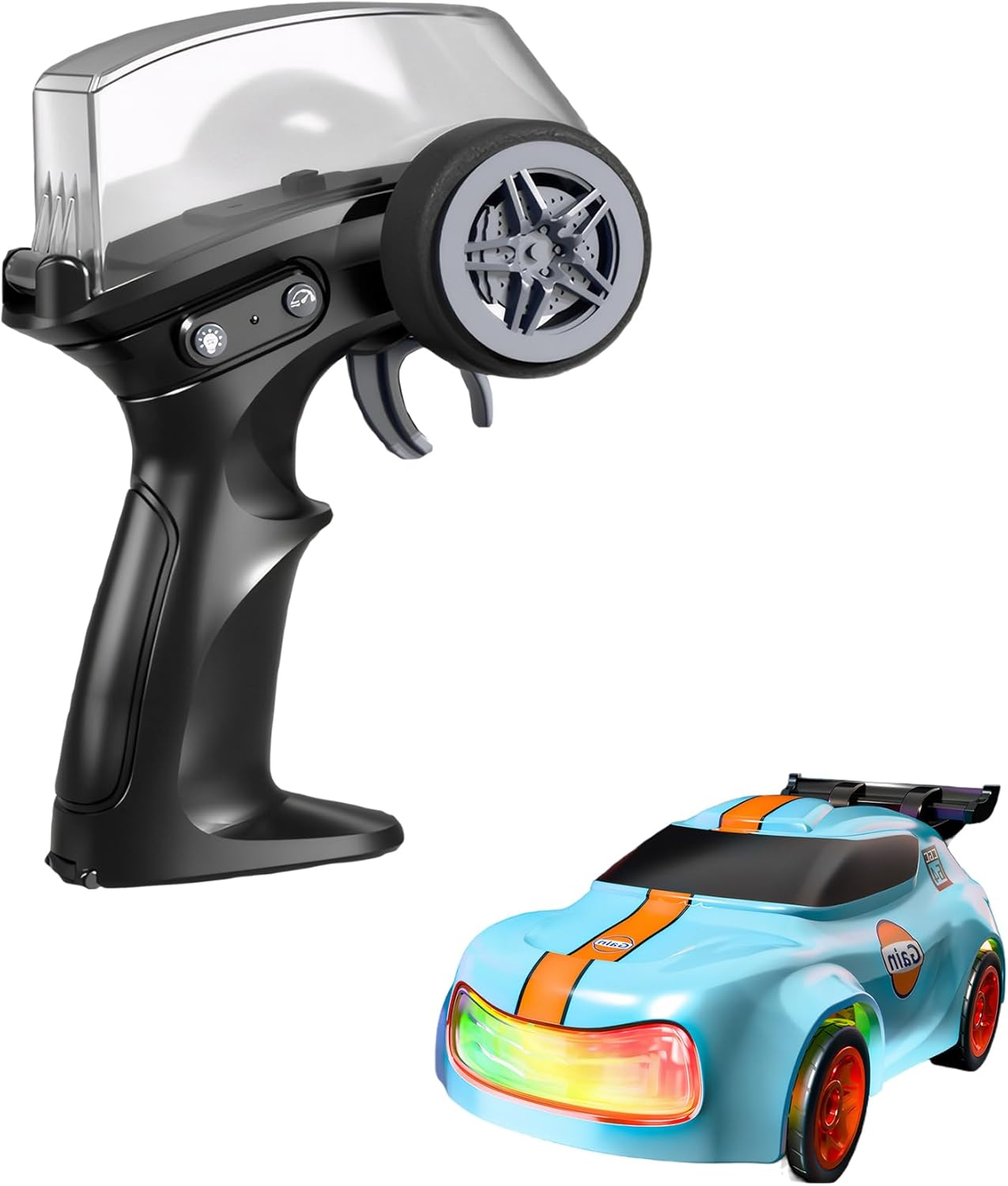 Mini RC Drift Car with Cool Lights, 1:64 Rechargeable 2.4Ghz Remote Control Car for Kids Adults (Blue) image number 5