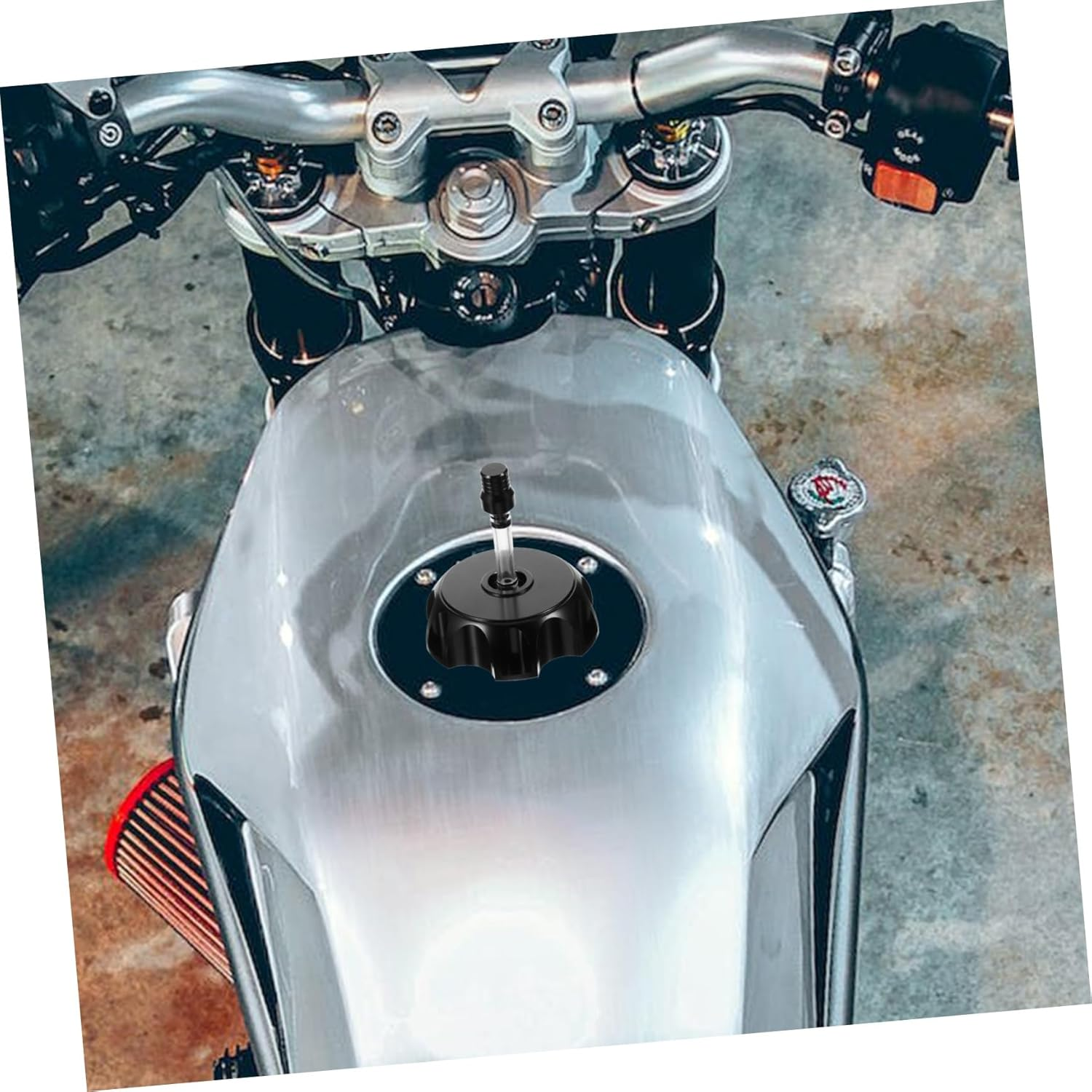 GRIRIW Aluminum Motorcycle Fuel Tank Cap Hexagonal Lid Cover for Motorbike Accessories image number 5