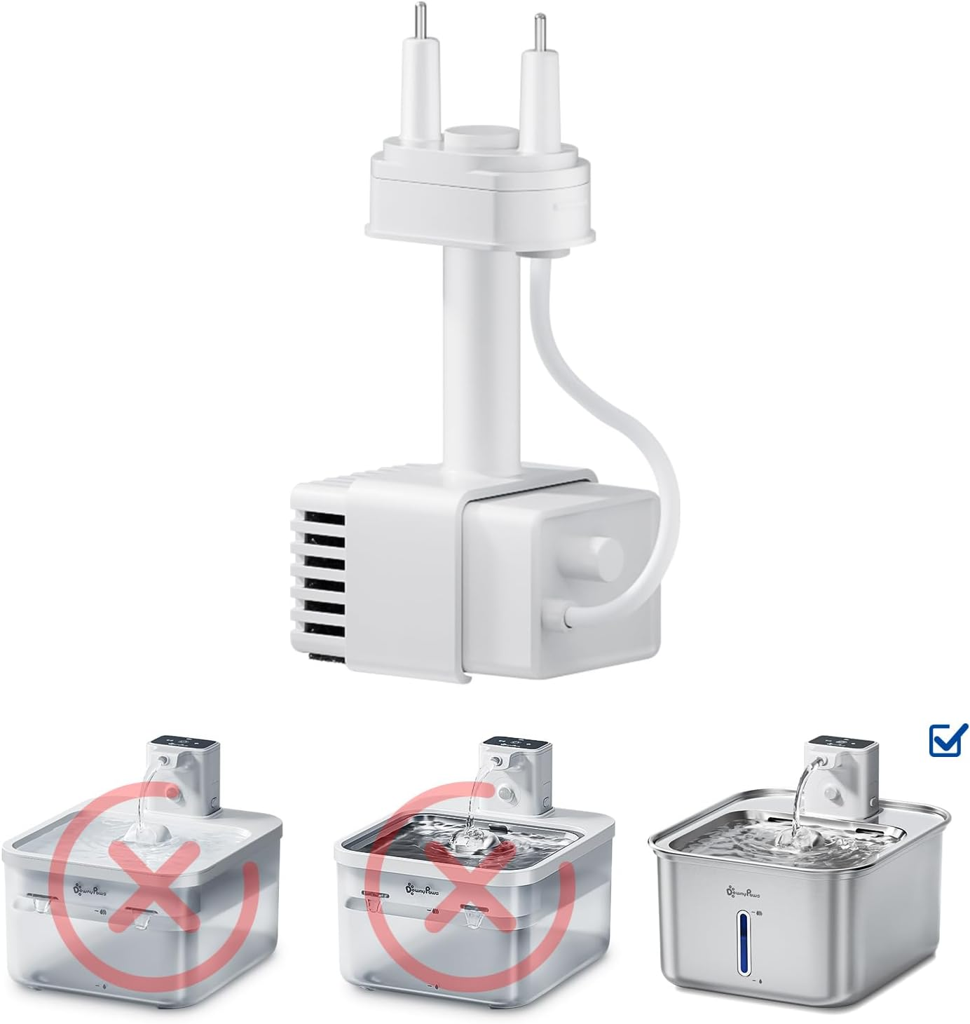 Downypaws Cat Fountain Pump for DPWFP6, White