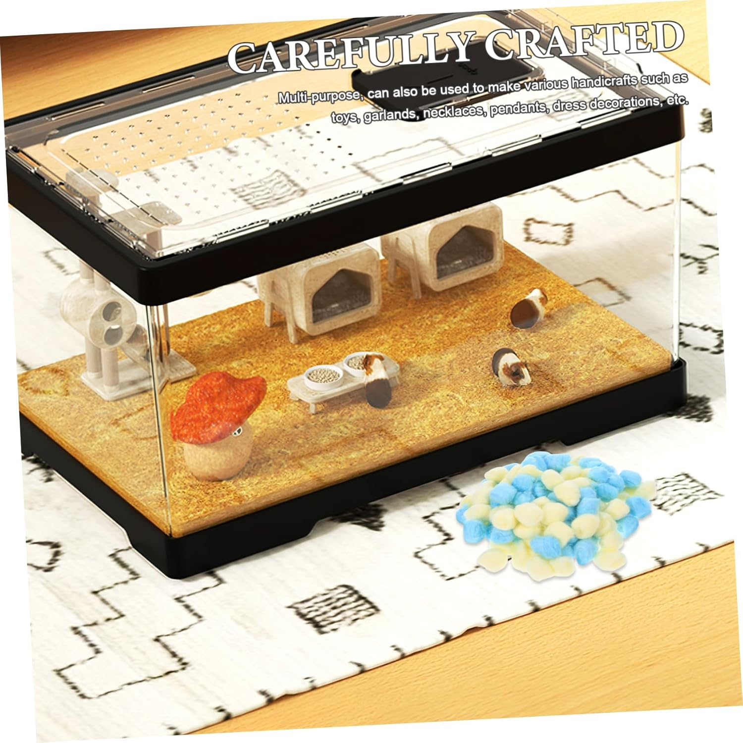 SHINEOFI 500Pcs Colored Cotton Balls Pom Poms for Crafts DIY Accessories Small Craft Balls in for Handmade Projects and Boys and Girls Activities