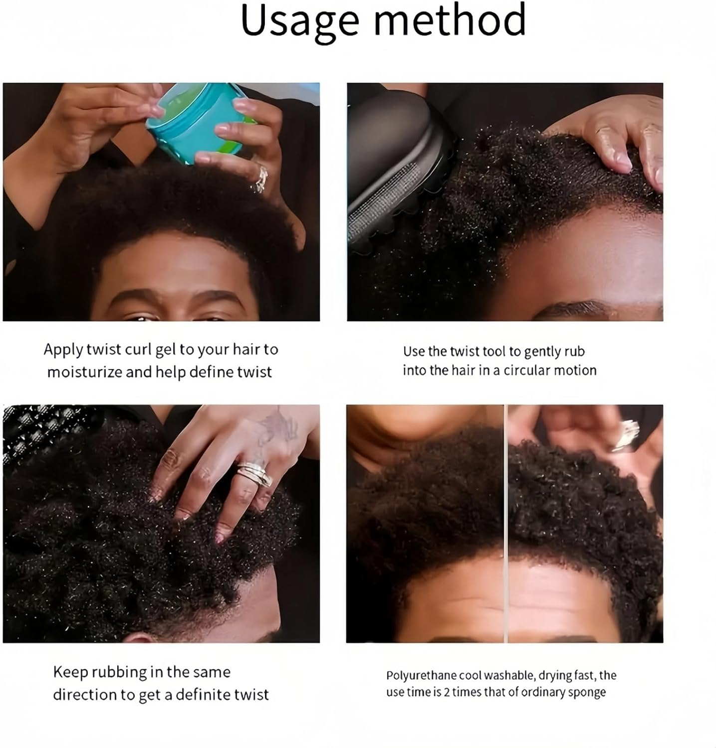 Curly Hair Brush,Rubber Hair Brush,Comb for Curly Hair,Twist Styler Brush,Afro Ha-Ir Bru-Sh,Washable Afro H-Air,Curling Brush,Afro Racket for Barbers and Daily Use,A-Fro Bru-Sh,Afro Sponge image number 5