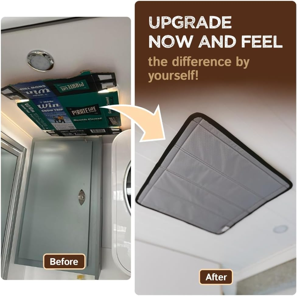 Living in a Bubble Magnetic Insulated Campervan and Caravan Roof Hatch Cover, 42X42Cm (White) image number 3