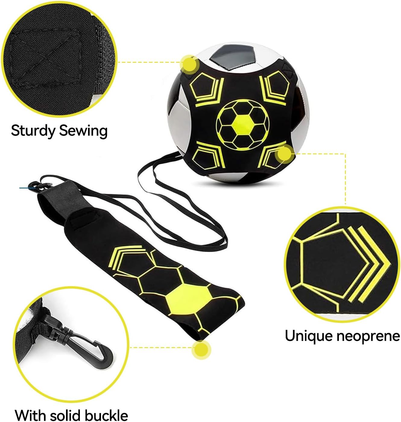 Proxima Direct 2PCS Soccer Training Belt Soccer Practice Trainer Adjustable Football Practice Belt Soccer Kick Train Equipment, Hands Free Fits Ball Size 3/4/5 Kids and Adults (Football NOT Included)