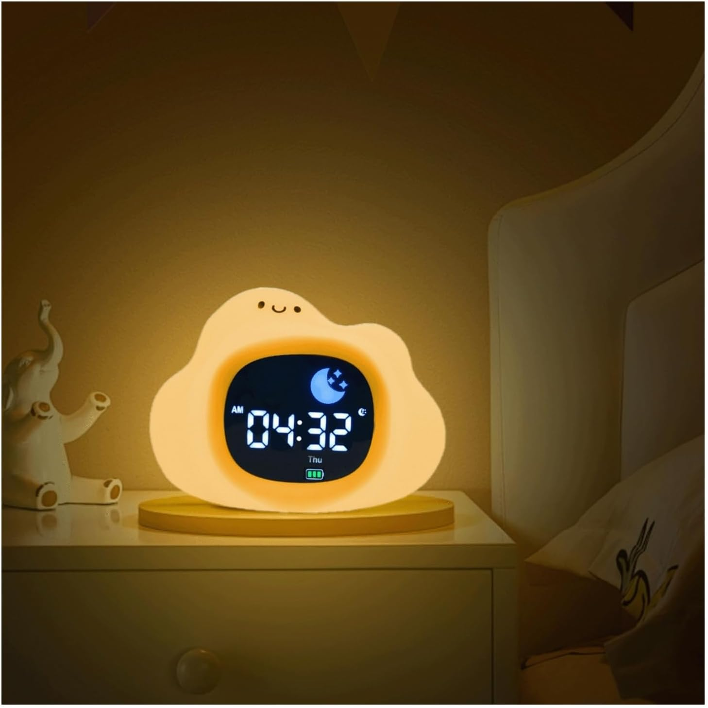 Digital Sunrise Alarm Clock with White Noise Machine &ndash; Night Light with Wake-Up & Sleep Alarm &ndash; 9 Colour Mood Sleep Trainer, 6 Soothing Sounds, Adjustable 6 Brightness & Volume Levels image number 3