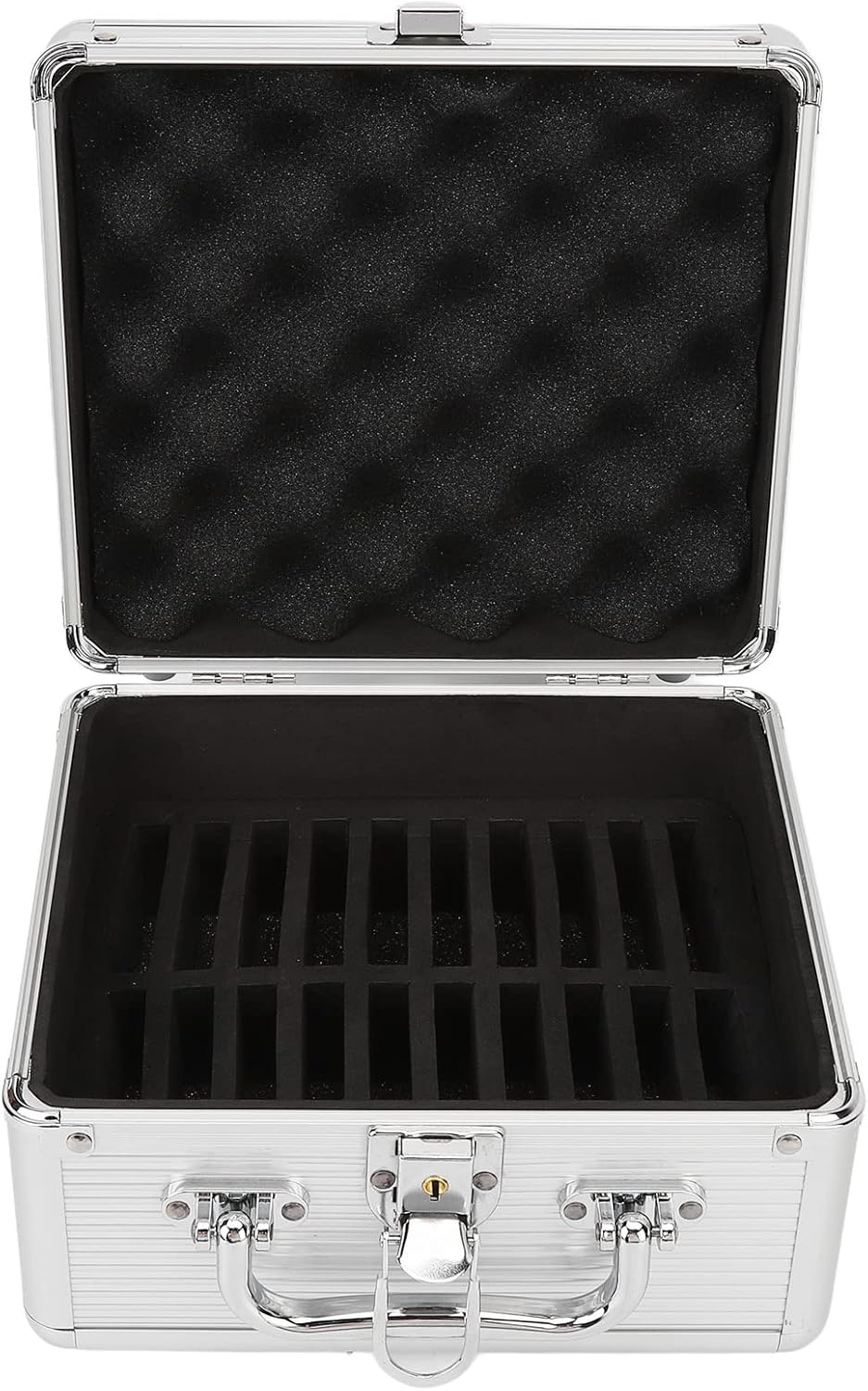 2.5" Hard Drive Storage Box, HDD Storage Box Suitcase with 20 Bays, External Hard Drive Carrying Case with Safety Lock Design