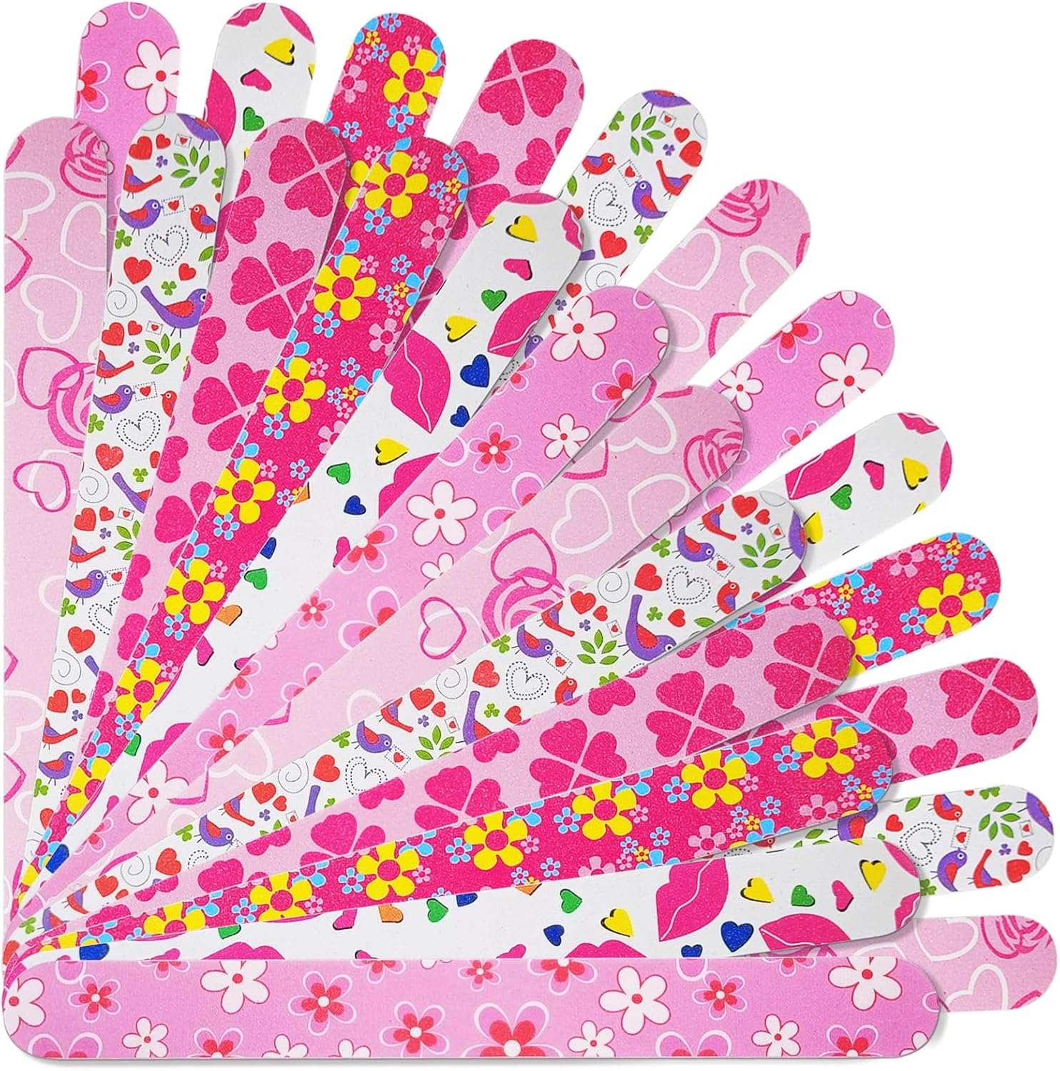 Nail Files (24 Pack), Colorful Emery Board Nail File for Natural Nails Double Sided 180 Grit Professional Fingernails Flowery Emory Boards Buffer Manicure Tool Nail Shaping Buffing Smoothing Filer image number 4