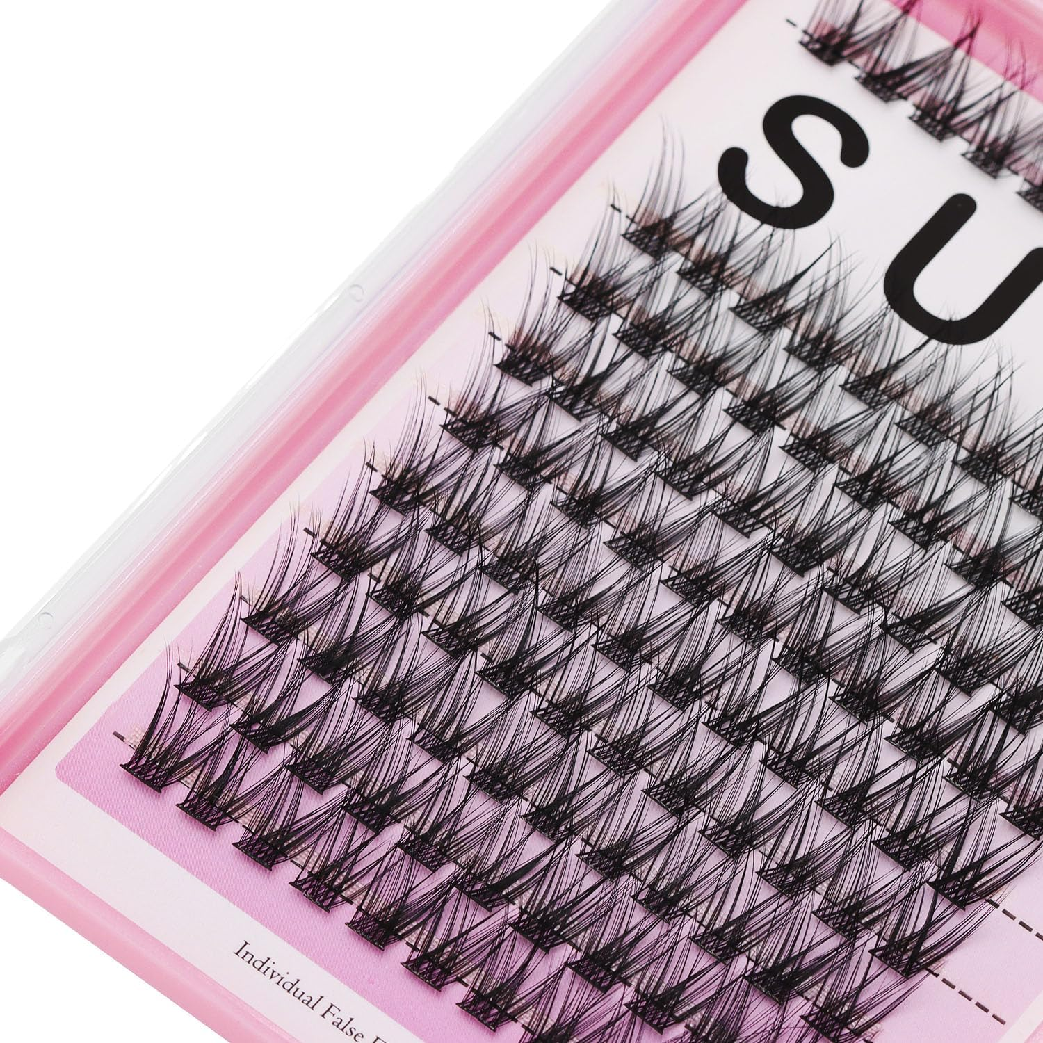 SULV Black False Lash Cluster D Curl 8-20Mm Mixed Large Tray Lashes Extensiond Lashes Wispy Lashes Extensions Dramatic Lash Clusters (D#-12-14-16-18Mm Mixed) image number 2