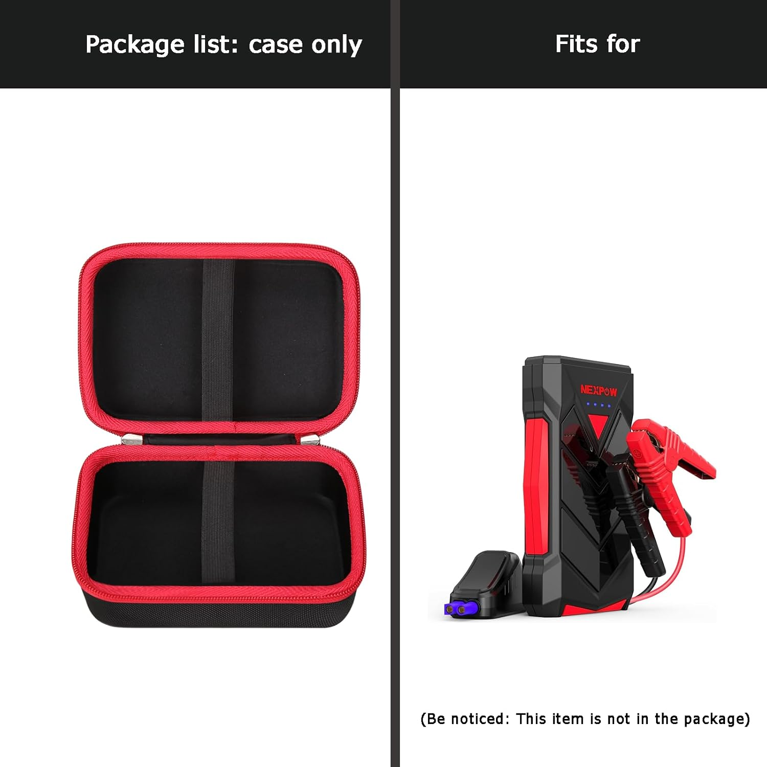 FBLFOBELI Hard Storage Carrying Case for NEXPOW T11F /For BIUBLE Portable Jump Starter, 12V Car Battery Jumper Starter Power Pack Storage Holder image number 4