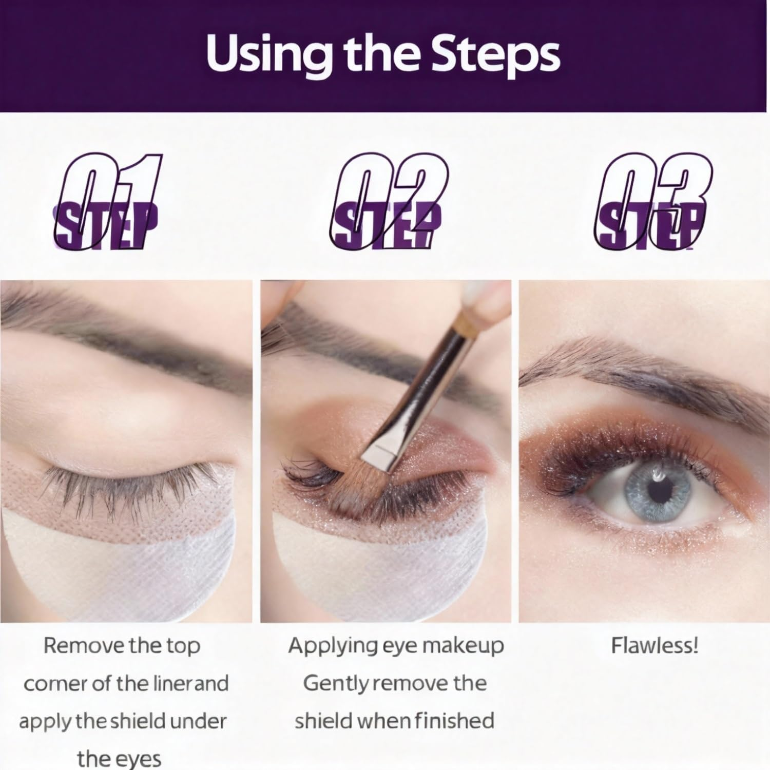 BOROLA 150 Pcs Eyeshadow Patches, Large Pointed-Corner Makeup Isolation Stickers Stencils Pads, Lint-Free under Eyes Shields for Eyelash Extensions, Anti-Fallout Eye Makeup Aid & Lip Tinting image number 4