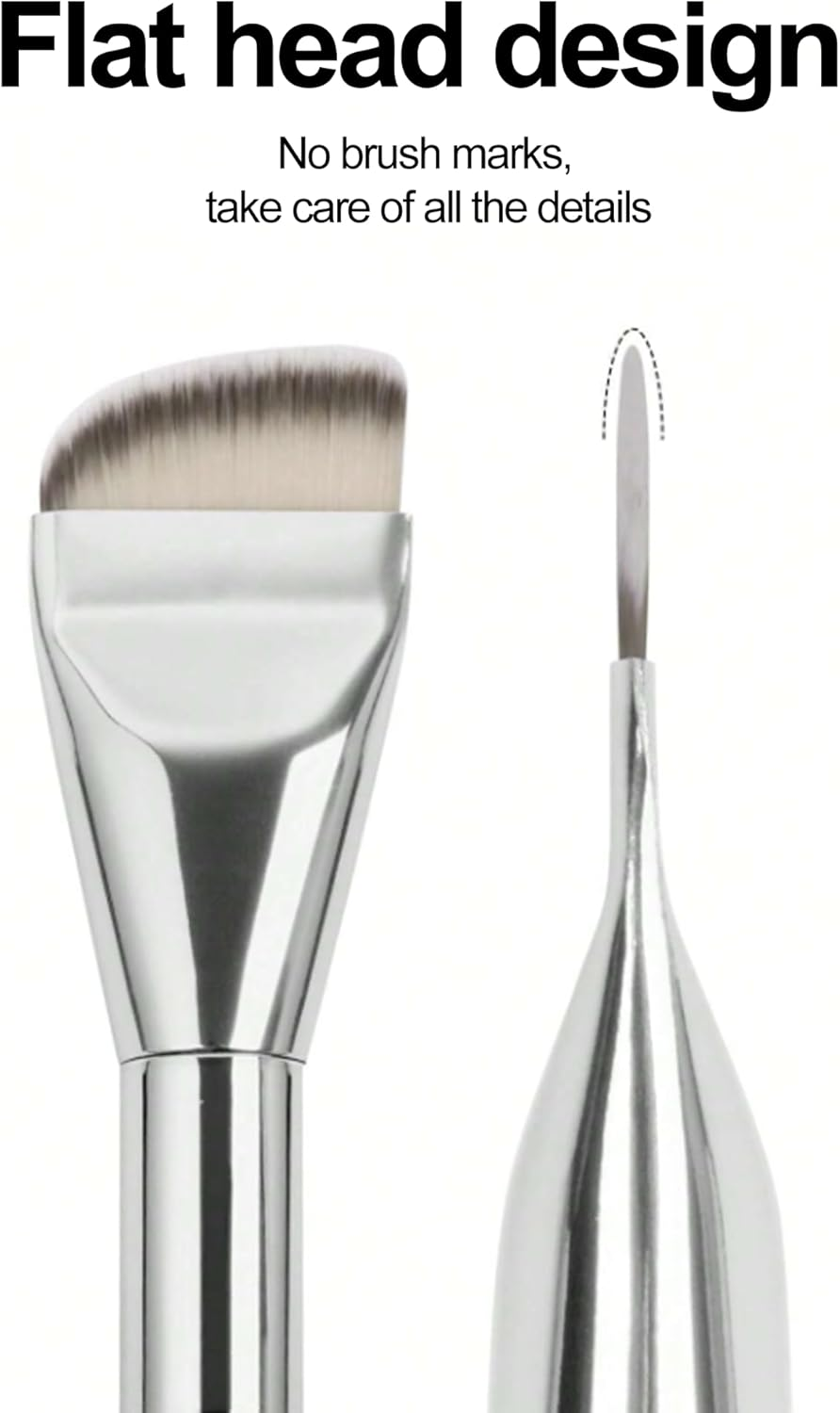 Generic 2Pcs Flat Makeup Brushes, Foundation & Angled Brushes for Liquid, Cream, Mineral Makeup, Concealer, Highlighting, Face Mask image number 4