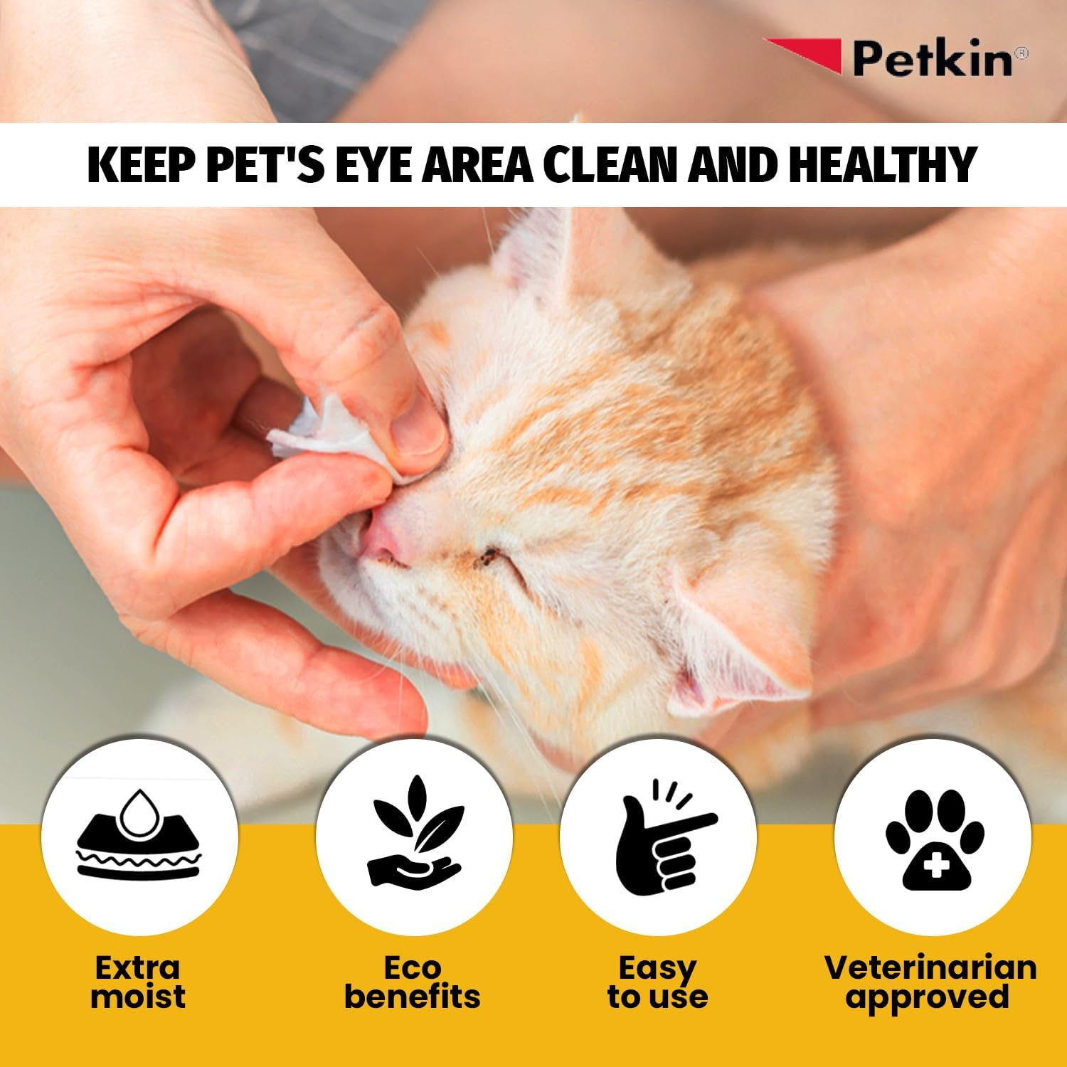 Petkin FBA_537862 Eye Wipes, 80 Pack image number 1