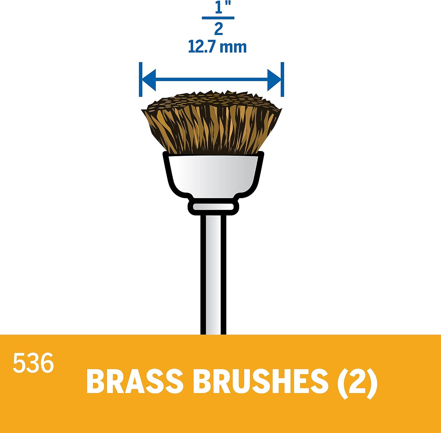 Dremel 536 Brass Brush Accessory Set, 2 Brushes (13 Mm) for Cleaning Soft Metals like Gold, Bronze or Copper image number 4