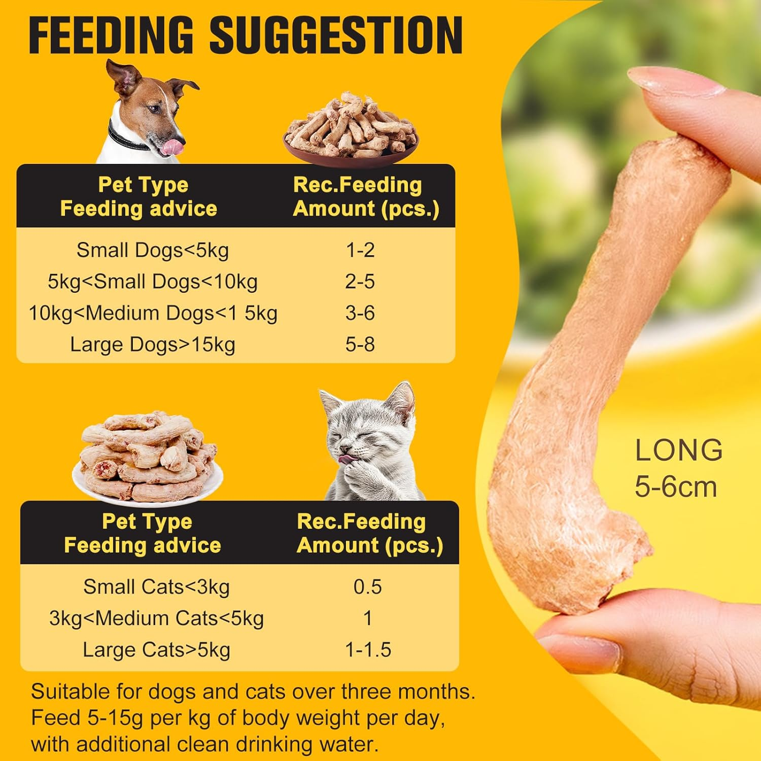 Freeze - Dried Chicken Necks for Cats & Dogs | Teeth Grinding & 0 Additives | 200G (7.05Oz) (XS) image number 4