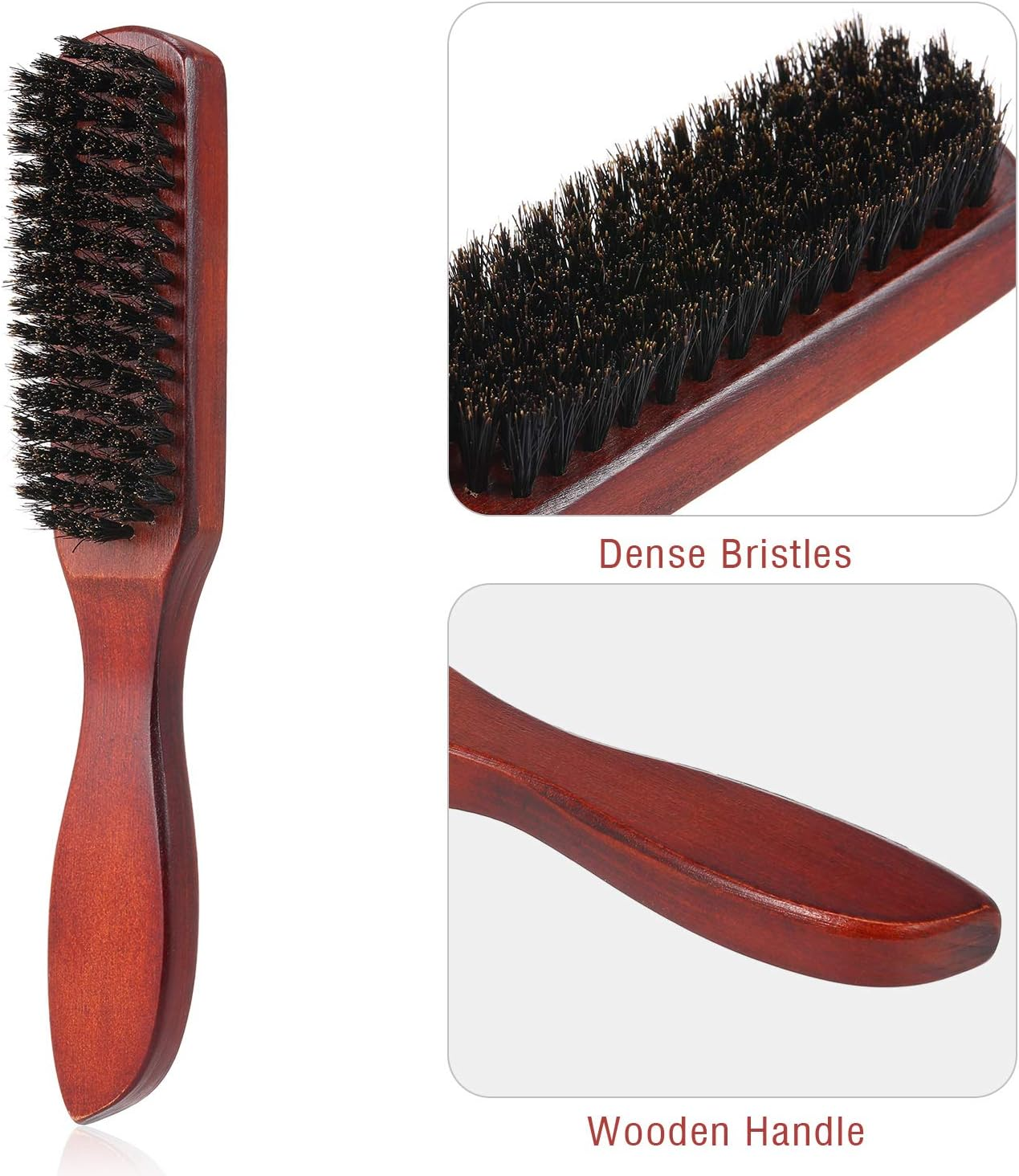 Tignapoo Hair Brush with Dense Bristles Hair Brushes for Women Beard Brushes for Men Massage Brush Wooden Handle for Thin Natural Soft Fine Hair image number 5