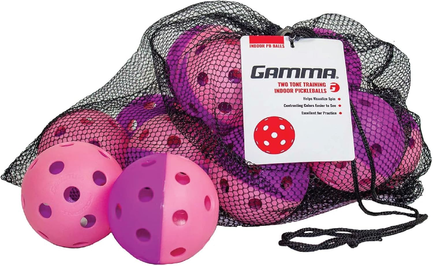 Gamma Sports Photon Indoor and Outdoor Pickleballs, High-Vis Optic Green USAPA Approved Pickleball Balls, (3, 6, & 60 Packs Available)