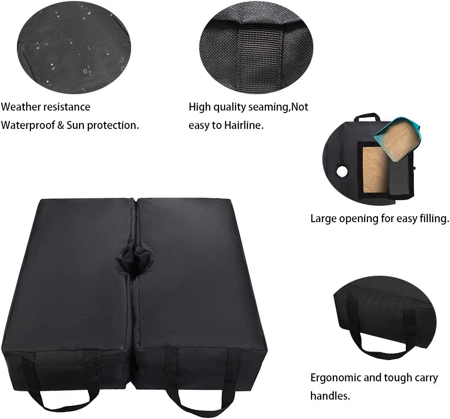 Valuehall Umbrella Base Weight Bag 18 X 18 X 6 Inches Square Detachable Sand Bags Weatherproof Sand Bag for Offset, Cantilever or Any Outdoor Patio Umbrella Stand-Up to 110 Lbs V7059D image number 5