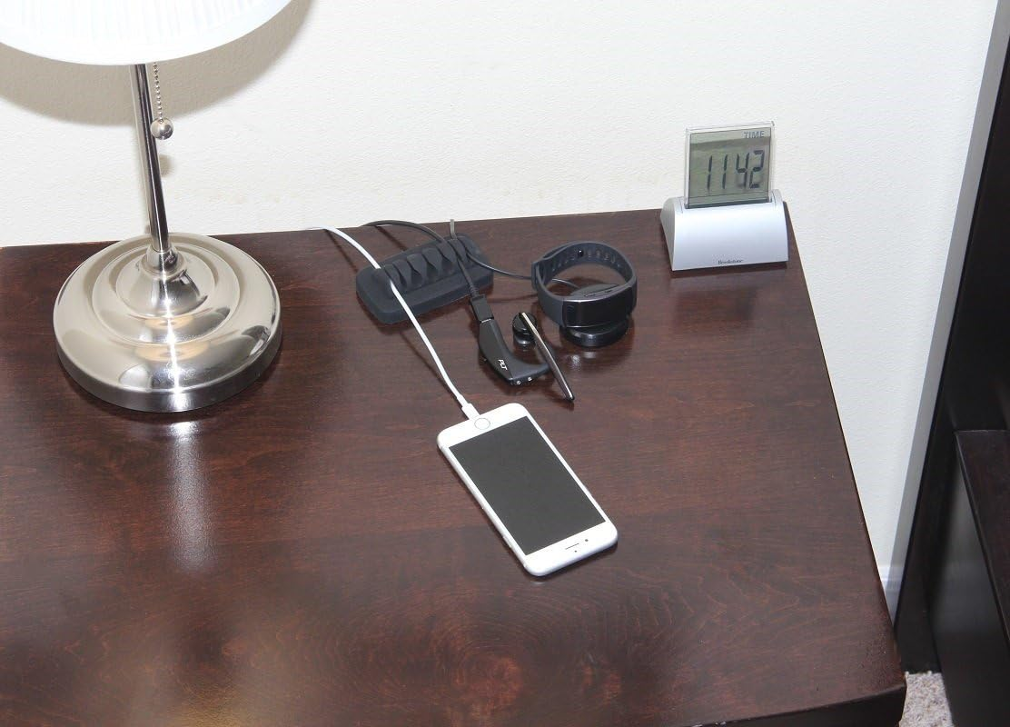 Heaviest Cable Organizer on the Market! Compact and Weighted Desktop Cord Holder and Cable Organizer, Eco-Friendly Silicone, No Bad Smell, Bundled with 4 Reusable Cable Ties! (Black)