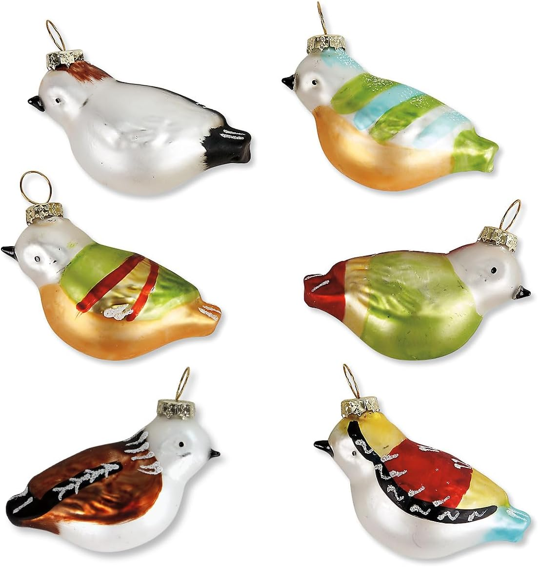 Lillian Vernon Candy Heart Glass Ornament- Blown Glass Valantines Day Hanging Ornaments, Set of 12