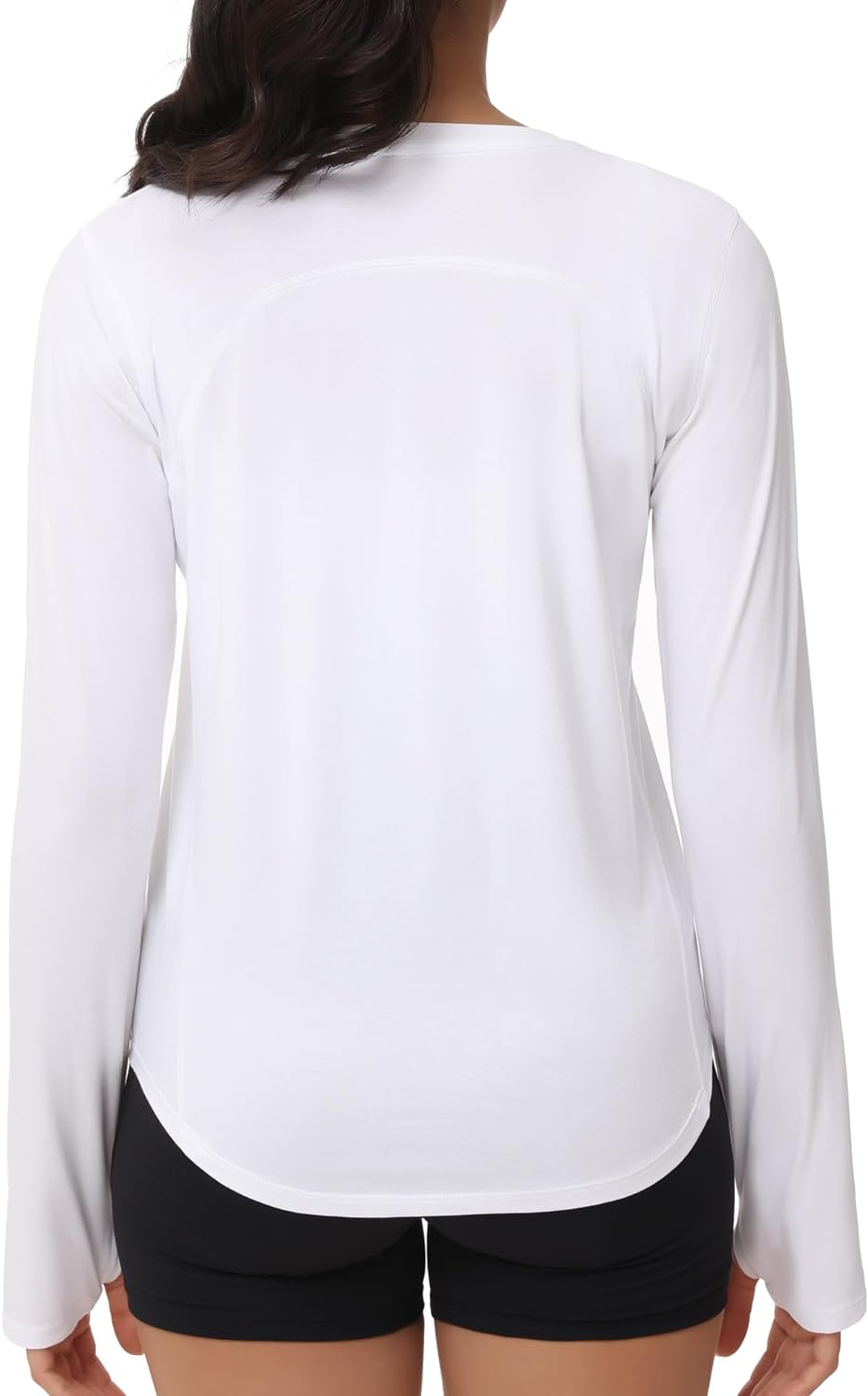 THE GYM PEOPLE Women'S Long Sleeve Workout Shirts Athletic Crewneck Hiking Tops with Thumb Hole image number 7