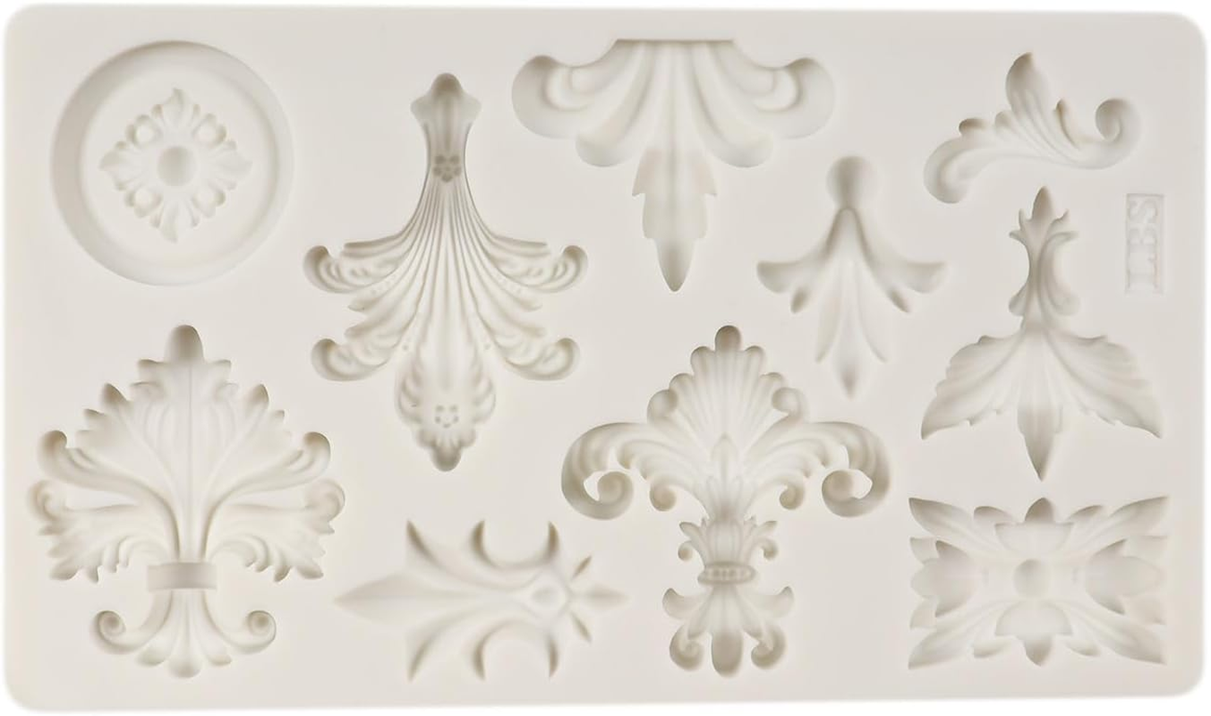 MINFEIDMS Baroque Fondant Moulds Scroll Snail Lace Silicone Mould Relief Flower Shape Filigree Mould for Cake Decoration Cupcake Topper Sugar Craft Candy Chocolate Chewing Gum Paste Polymer image number 1