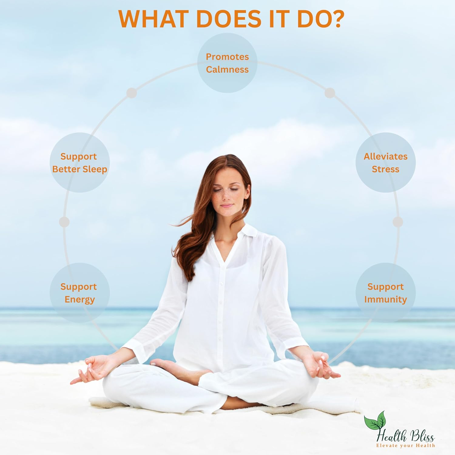 Health Bliss Organic Ashwagandha Root Powder, 200G, Natural Herbal Supplement for Energy and Vitality image number 1