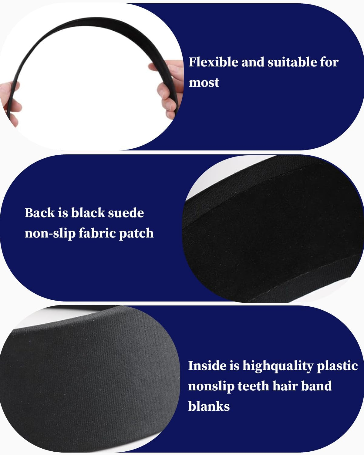 YOCDNOV 1 Piece Retro Style Velvet Padded Headbands - Classic Pink Headband Hair Band Women Wide Headband 3Cm Hair Accessories (Royal Blue) image number 5