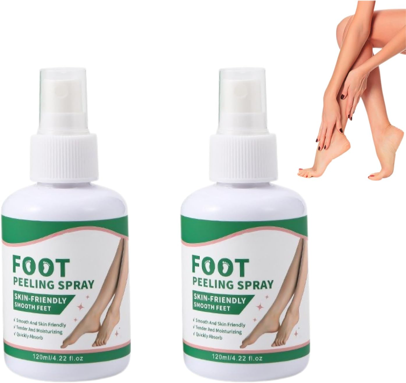 Peeling Spray with Aloe Vera, Exfoliating Foot Peel, Callus Remover for Feet and Heel Care, Hydrating Care for Cracked Heels, Feet Scrubber Dead Skin, Smooth Soft Skin (4Pcs)