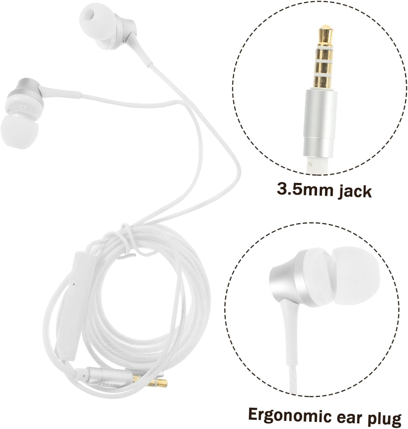 Homoyoyo Ergonomic In-Ear Earbuds with Jack Wired Earphones for Phone Tablet Laptop Desktop Comfortable Fit Powerful Bass Stable Sound Quality Easy Control Random Color image number 1