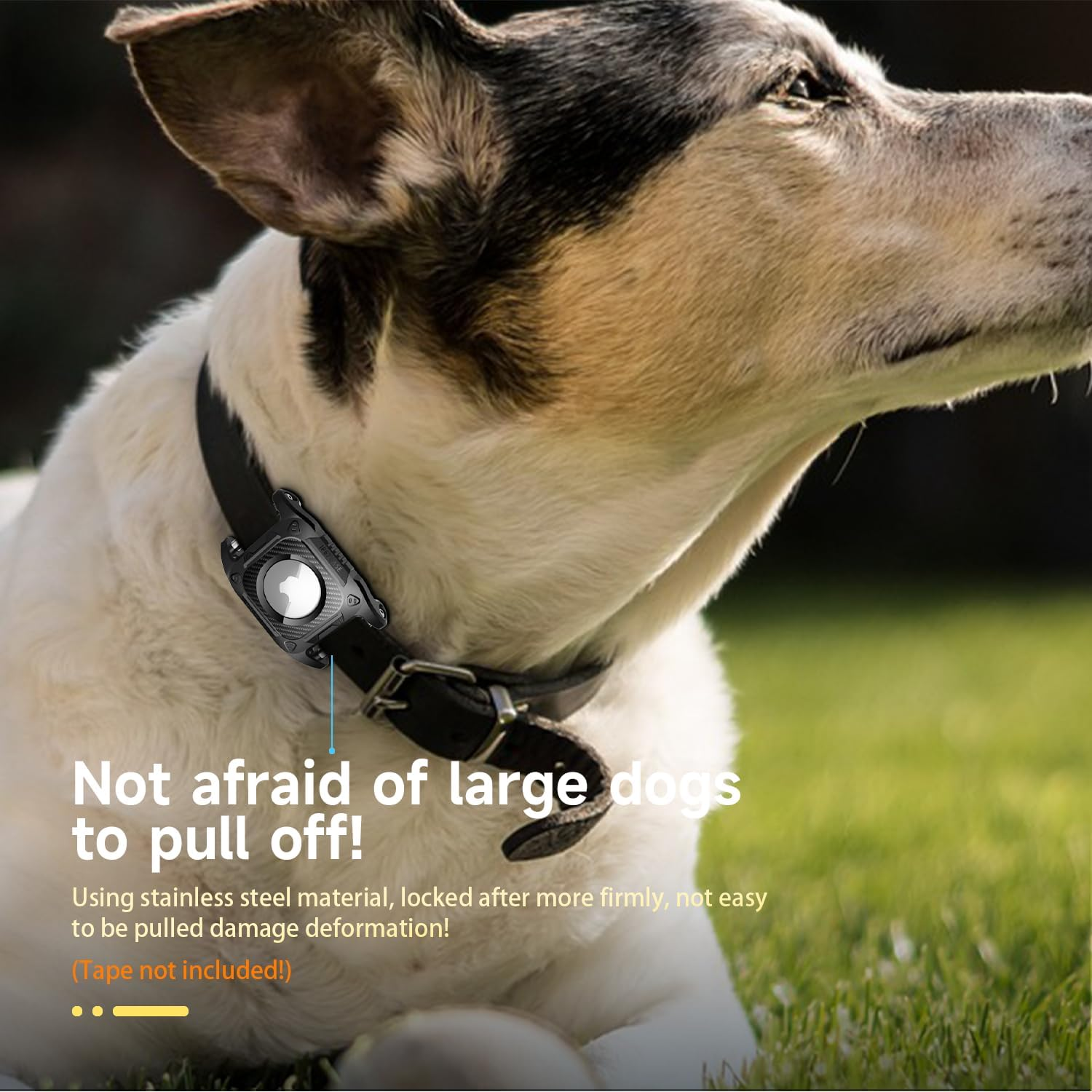 For Airtag Dog Collar Holder | for Air Tag Case Waterproof - for Airtag Holder for Dog Collar with Removable Metal Loop, Sturdy TPU, Lightweight, Compact Size (Black) image number 2