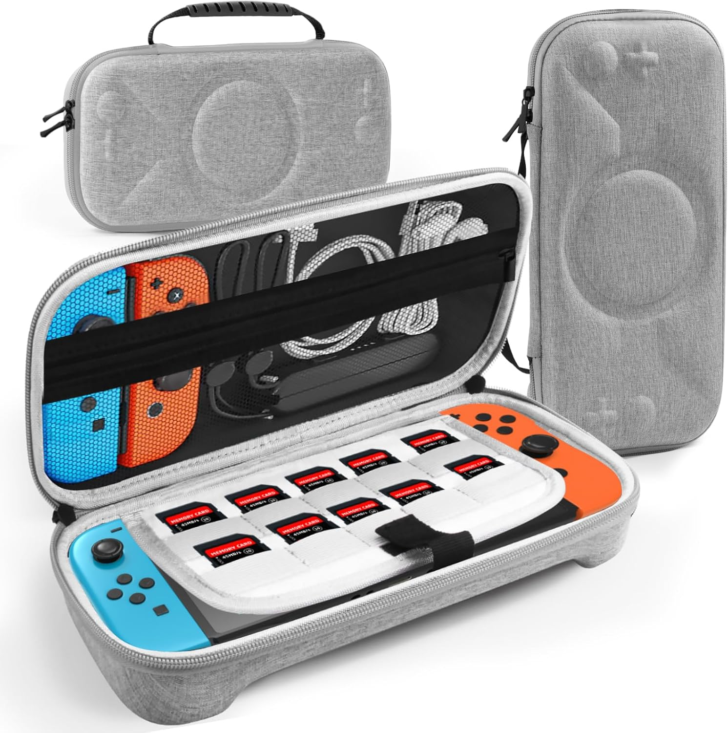 Cloudvalley Carrying Case for Nintendo Switch 2 Model 2025 [Shockproof] Hard Shell Travel Pouch, 20 Game Card Slots, Inner Pocket for Accessories, Compatible with Switch 2017 & OLED Console (Gray)