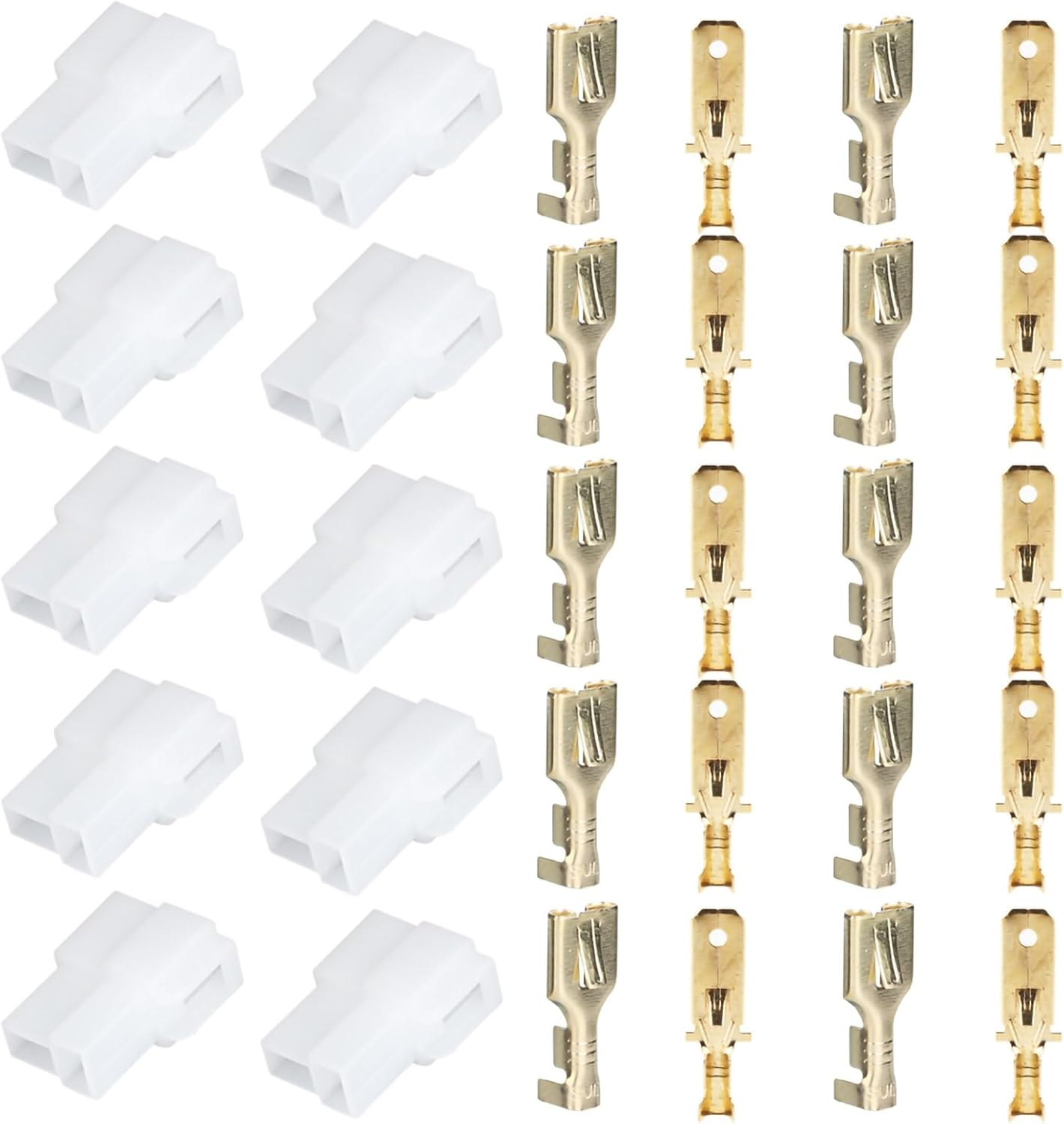 T-Type 2 Pin Power Plug Car Radio Cable Connectors for Ham Radios, 5 Male and 5 Female with 20 Copper Sheets image number 3