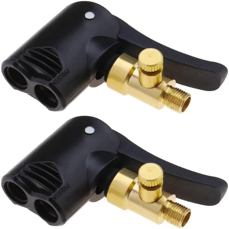 2Pcs Bike Pump Adaptors,Bicycle Pump Connector Head with Bleeder Valve,Bicycle Dual Head Bike Track Pump Tyre Air Pump Valve Adapter image number 4