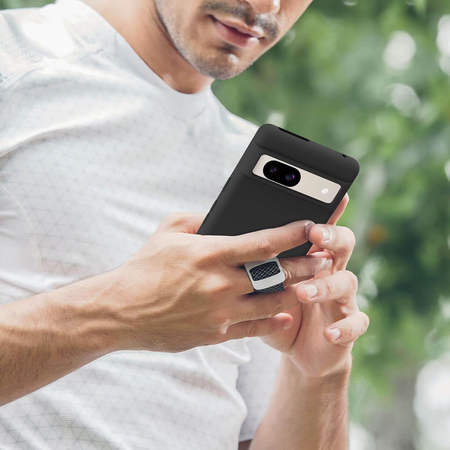 Case for Google Pixel 8A Case 6.1-Inch 2024, Soft Silicone Case Adjustable All-Round Protective Mobile Phone Cover for Goole Pixel 8A Smartphone Women Men (Black) image number 2