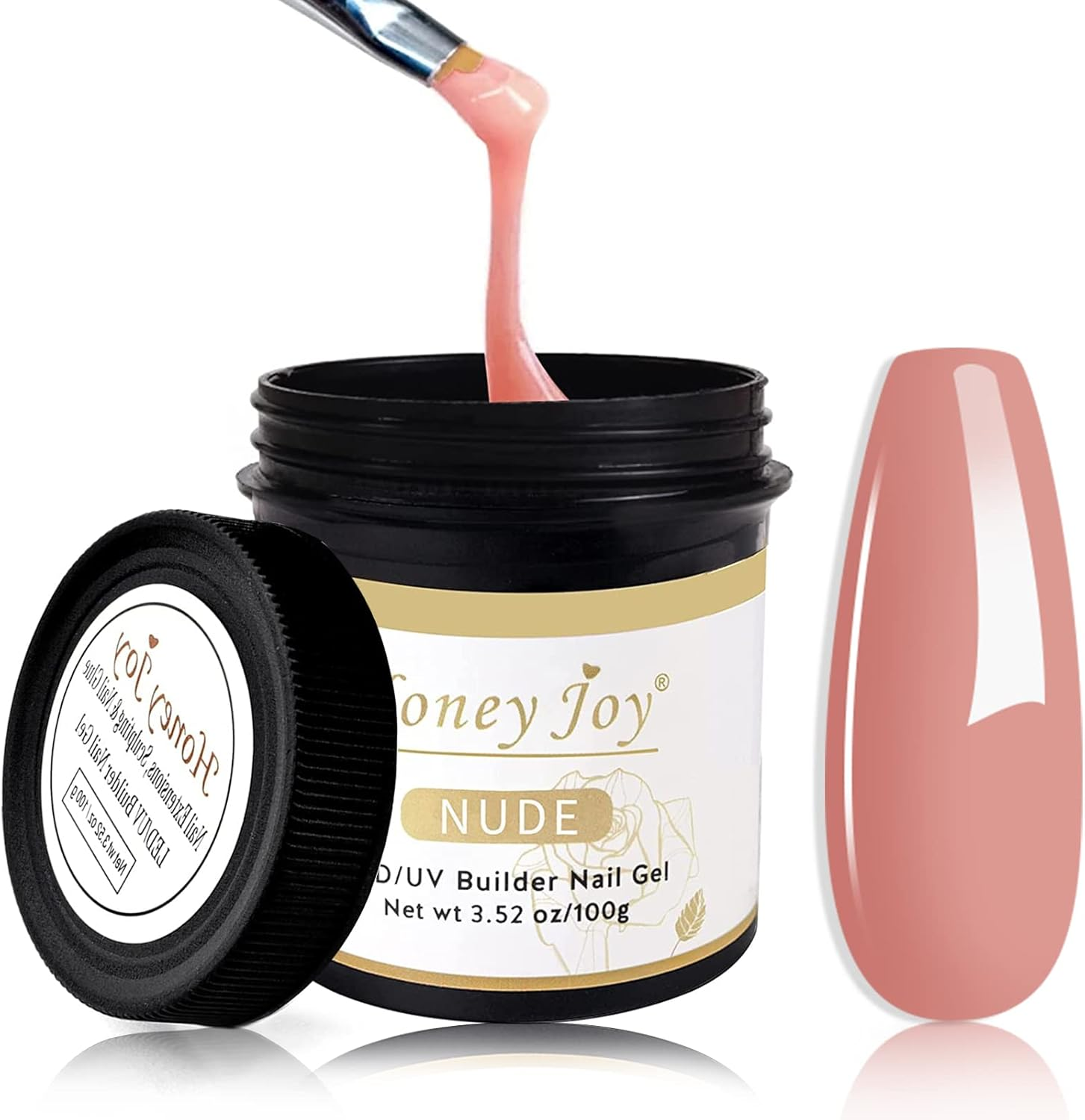 Builder Nail Gel - 100G/3.52Oz Clear Hard Gel Builder for Nails, Super Hard Nail Builder Gel Nail Extension Gel for Nail Strengthen DIY Nail Art Manicure (Hj-Gel005-Nude) image number 4